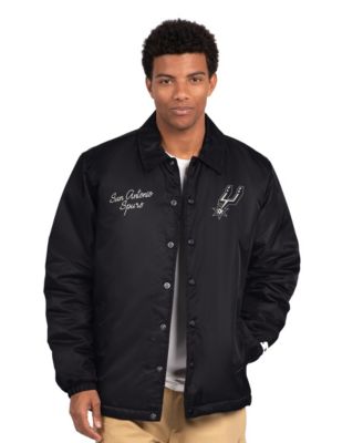 Men's Black San Antonio Spurs Full-Snap Coaches Jacket