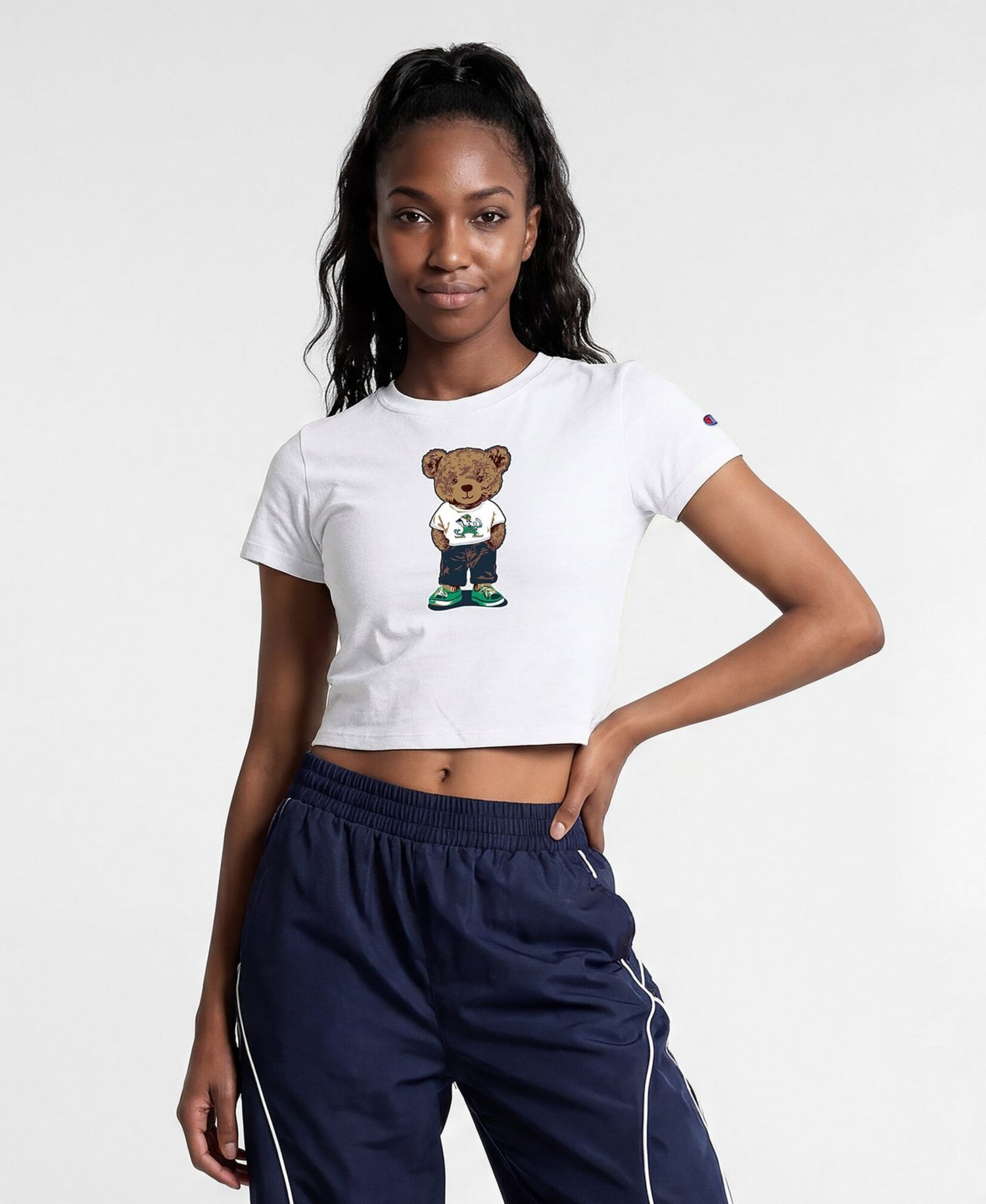 Women's White Notre Dame Fighting Irish Teddy Bear Baby T-Shirt