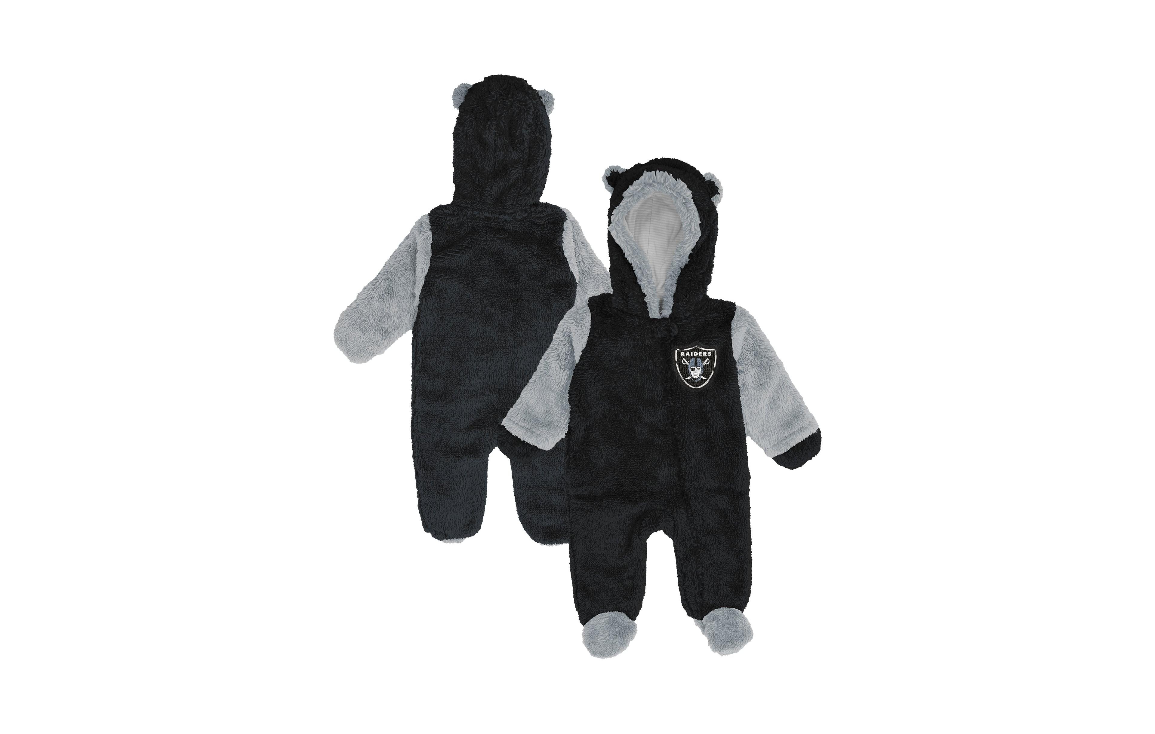 Outerstuff Baby Boys' and Girls' Stay Napping Las Vegas Raiders Full-Zip Footed Fleece Bunting Sleeper