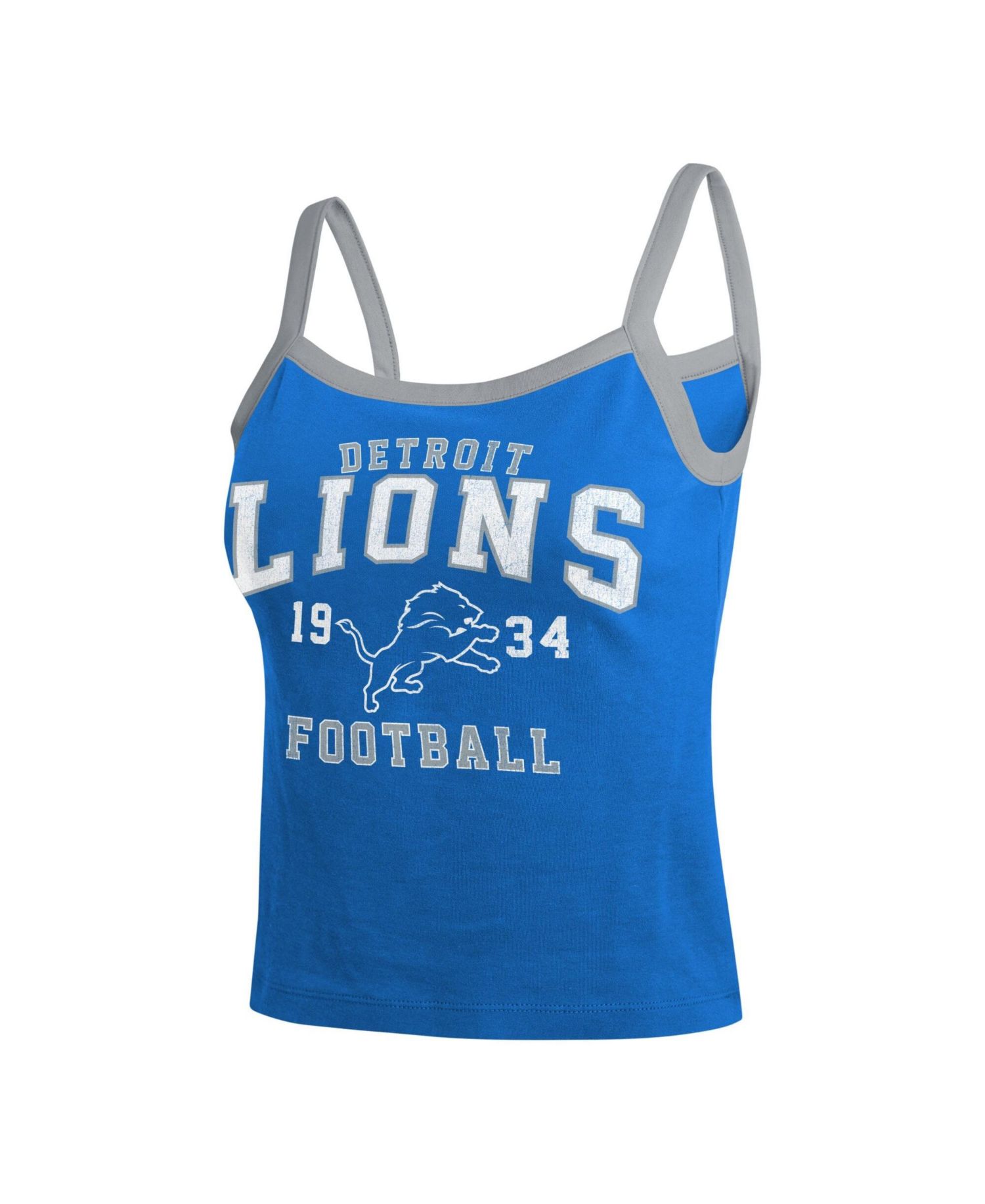 Women's Blue Detroit Lions Color block Tank Top