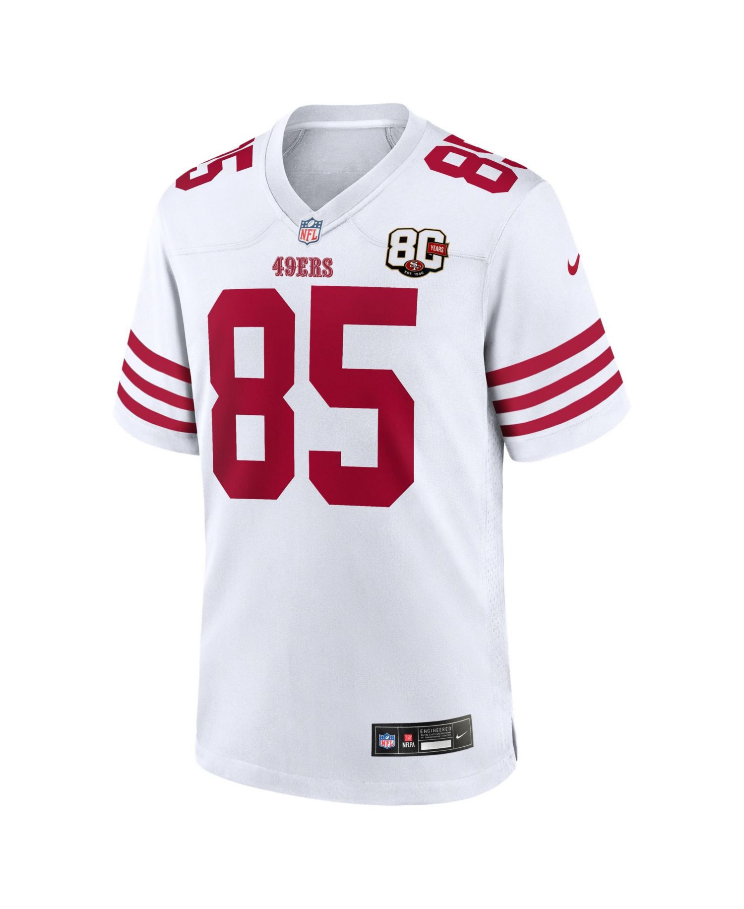 Men's George Kittle White San Francisco 49ers 80th Anniversary Game Jersey