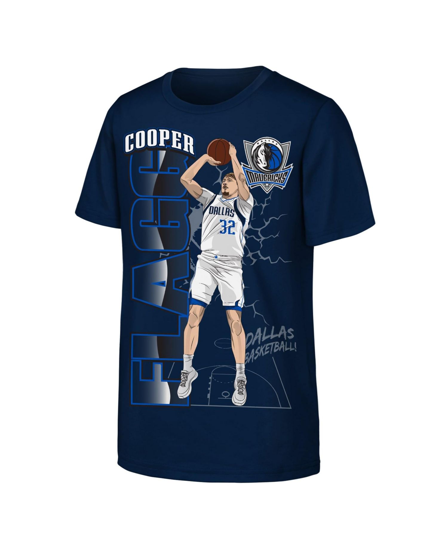 Big Boys and Girls Cooper Flagg Navy Dallas Mavericks Height T-Shirt