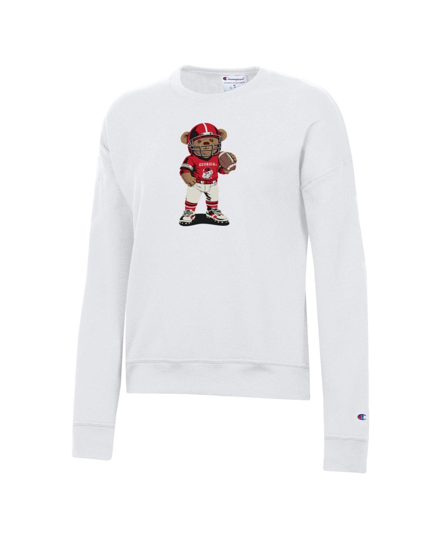 Women's White Georgia Bulldogs Teddy Bear Sweatshirt