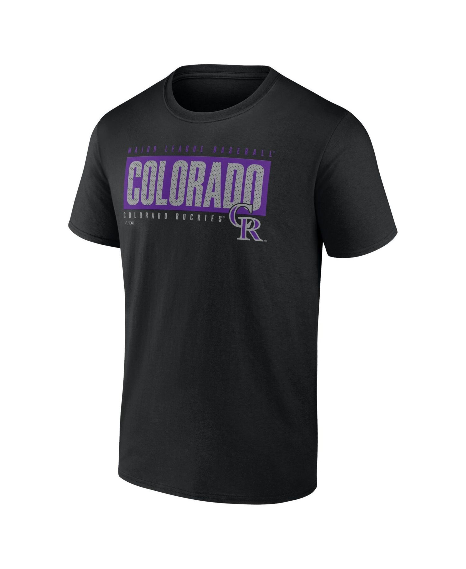 Men's Black Colorado Rockies Blocked Out T-Shirt