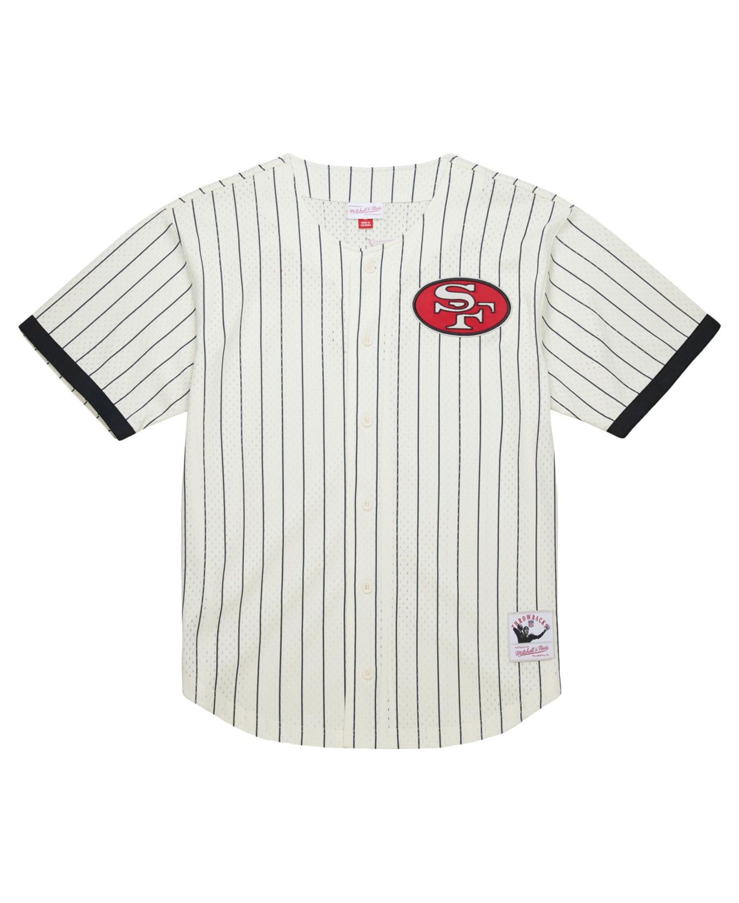 Men's Cream San Francisco 49ers Big Tall Heavyweight Mesh Button-Up Fashion Jersey