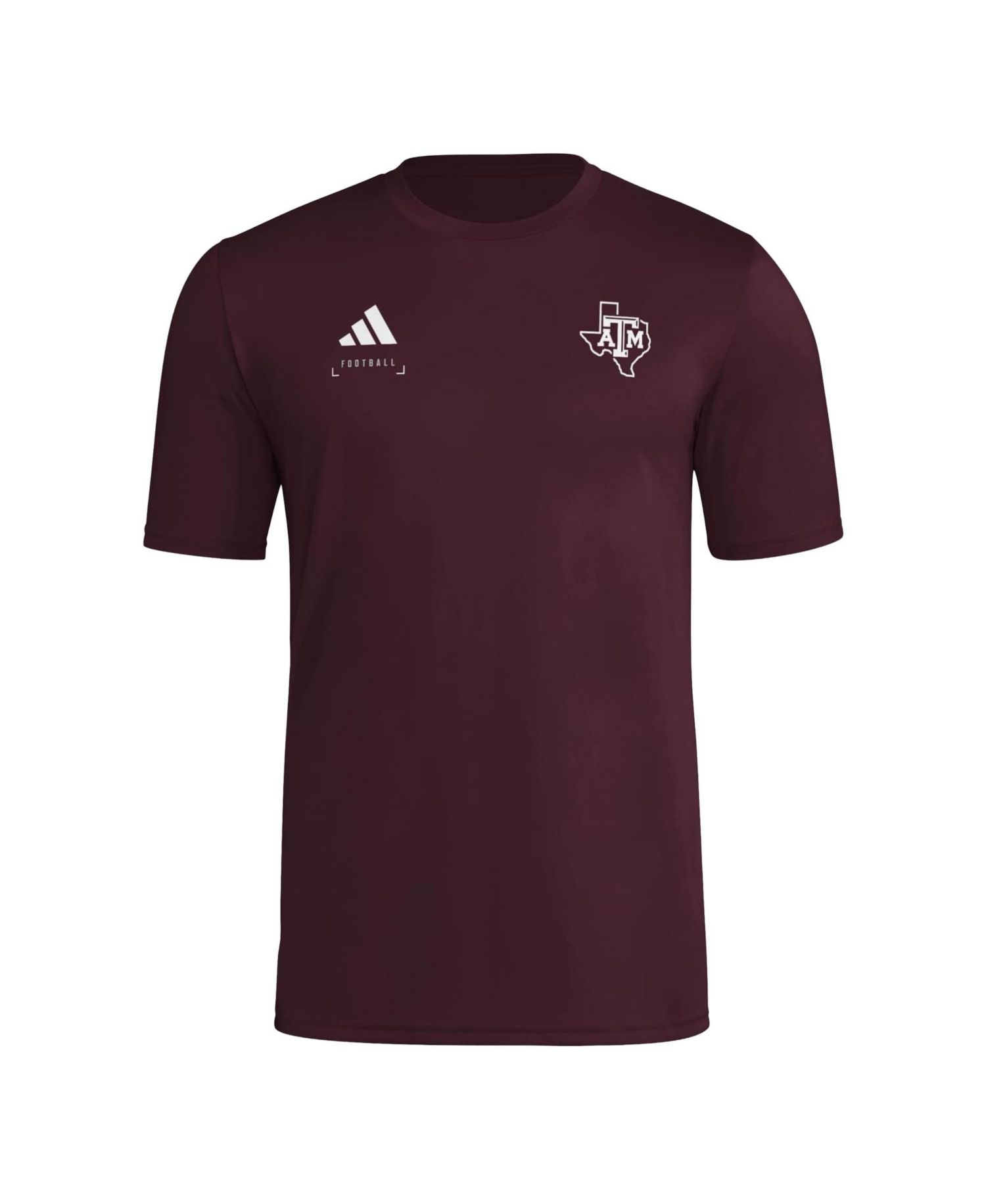 Men's Maroon Texas A&M Aggies Locker Football Icon AEROREADY Pre-Game T-Shirt