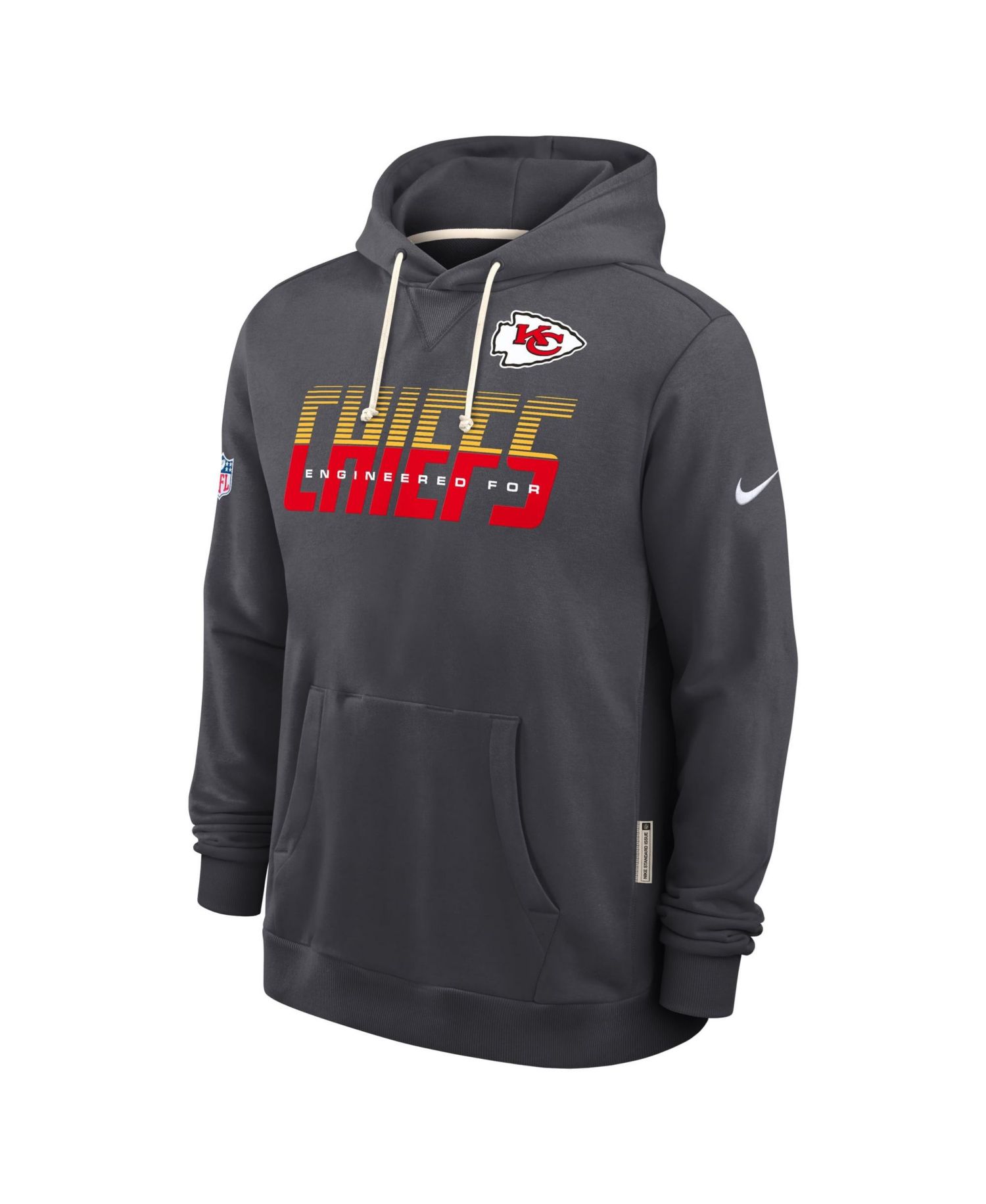 Men's Charcoal Kansas City Chiefs Sideline Standard Issue Top Prospect Dri-FIT Hoodie