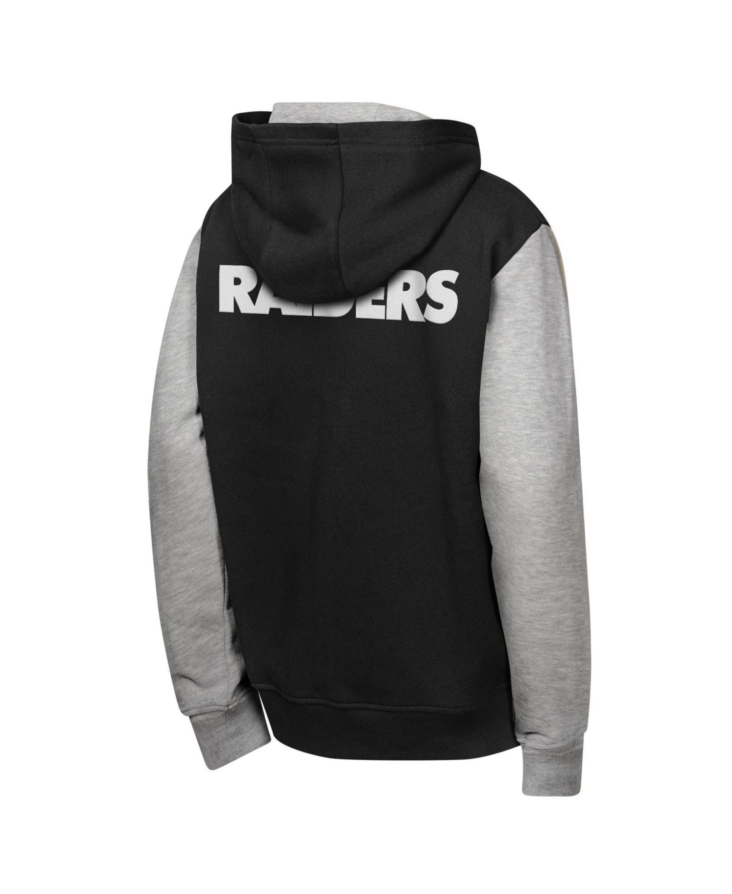 Big Boys and Girls Black Las Vegas Raiders Stadium Color block Full-Zip Hoodie