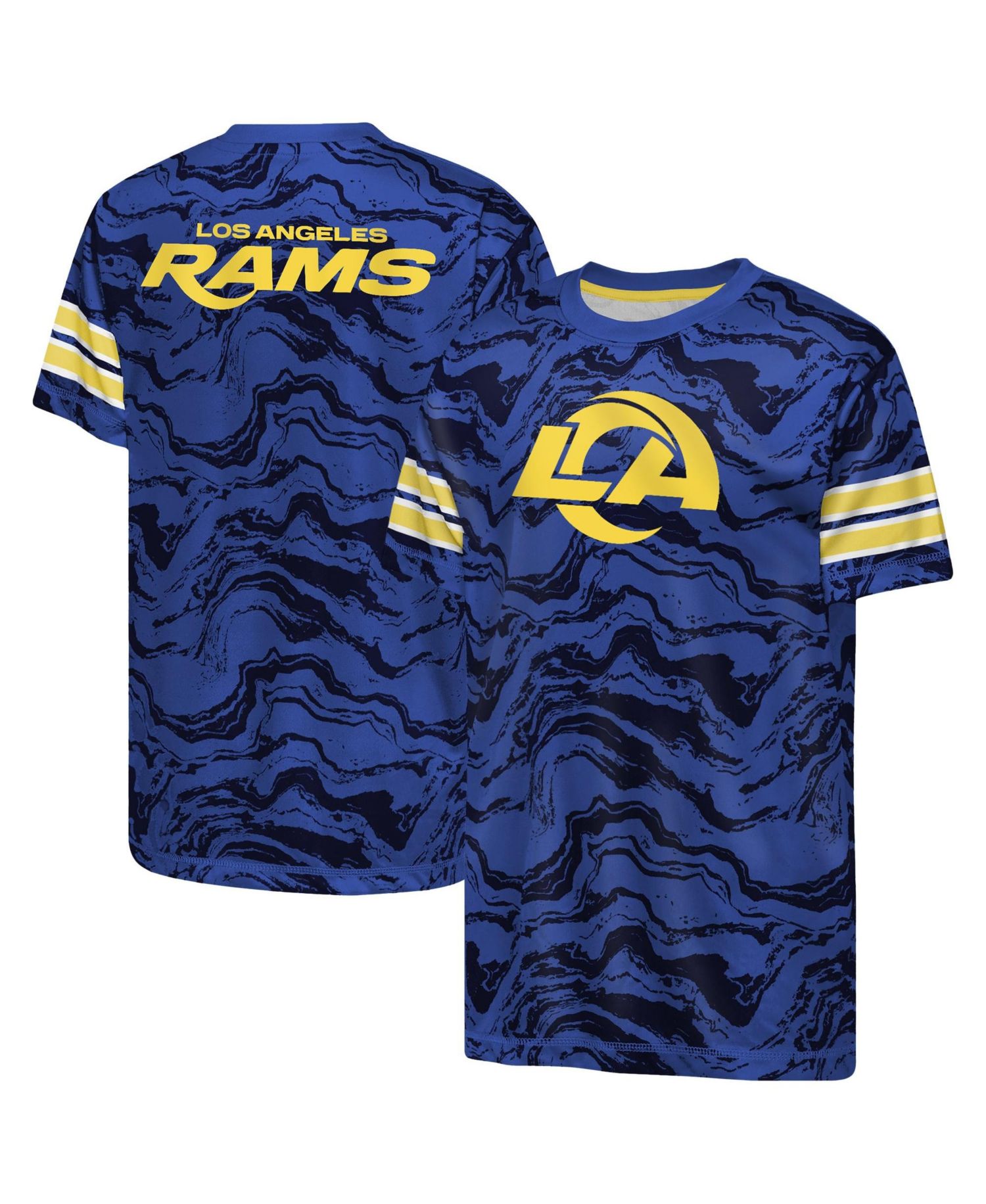 Big Boys and Girls Royal Los Angeles Rams Slant Route Performance T-Shirt