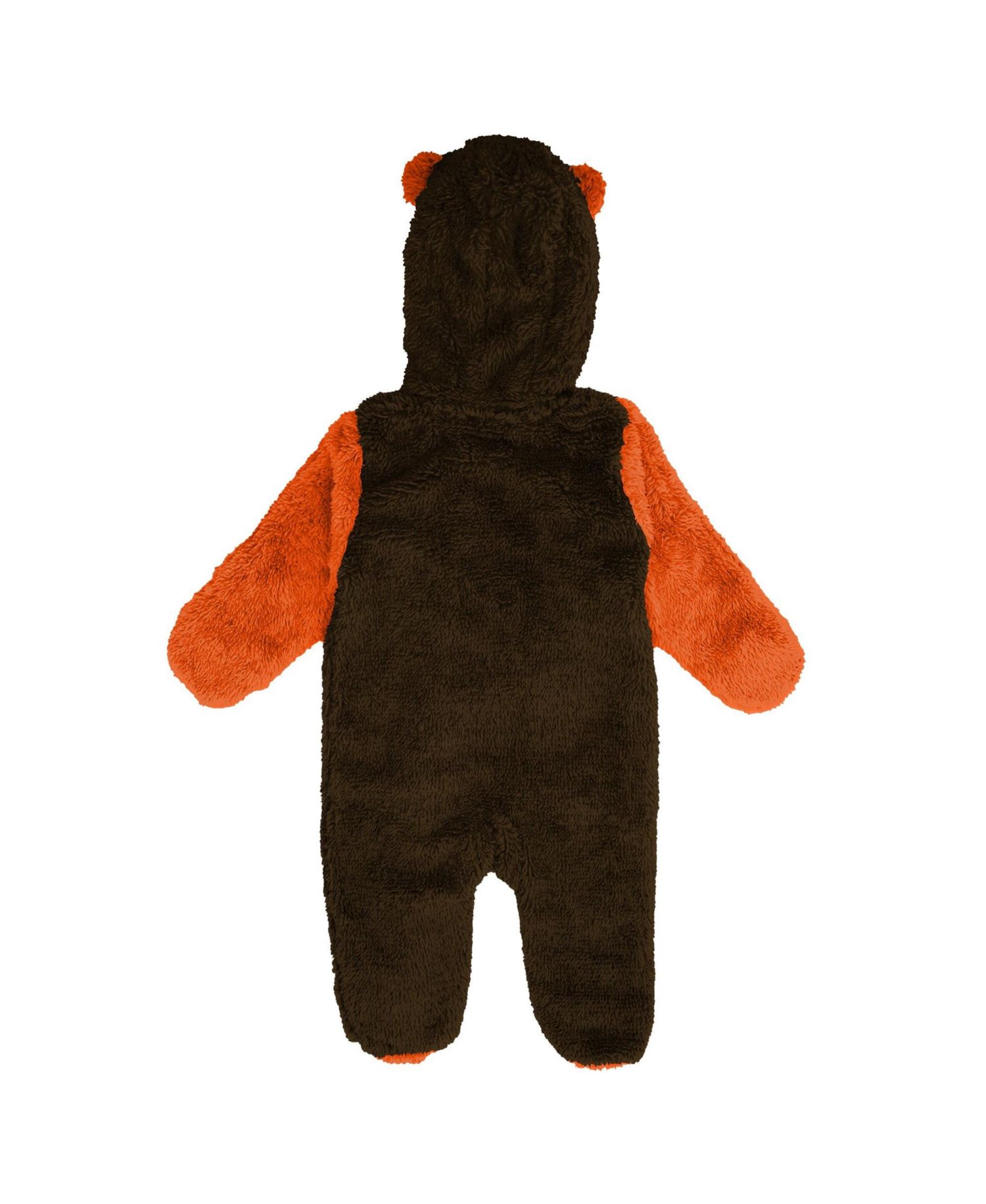 Baby Boys and Girls Brown Cleveland Browns Teddy Fleece Bunting Full-Zip Sleeper