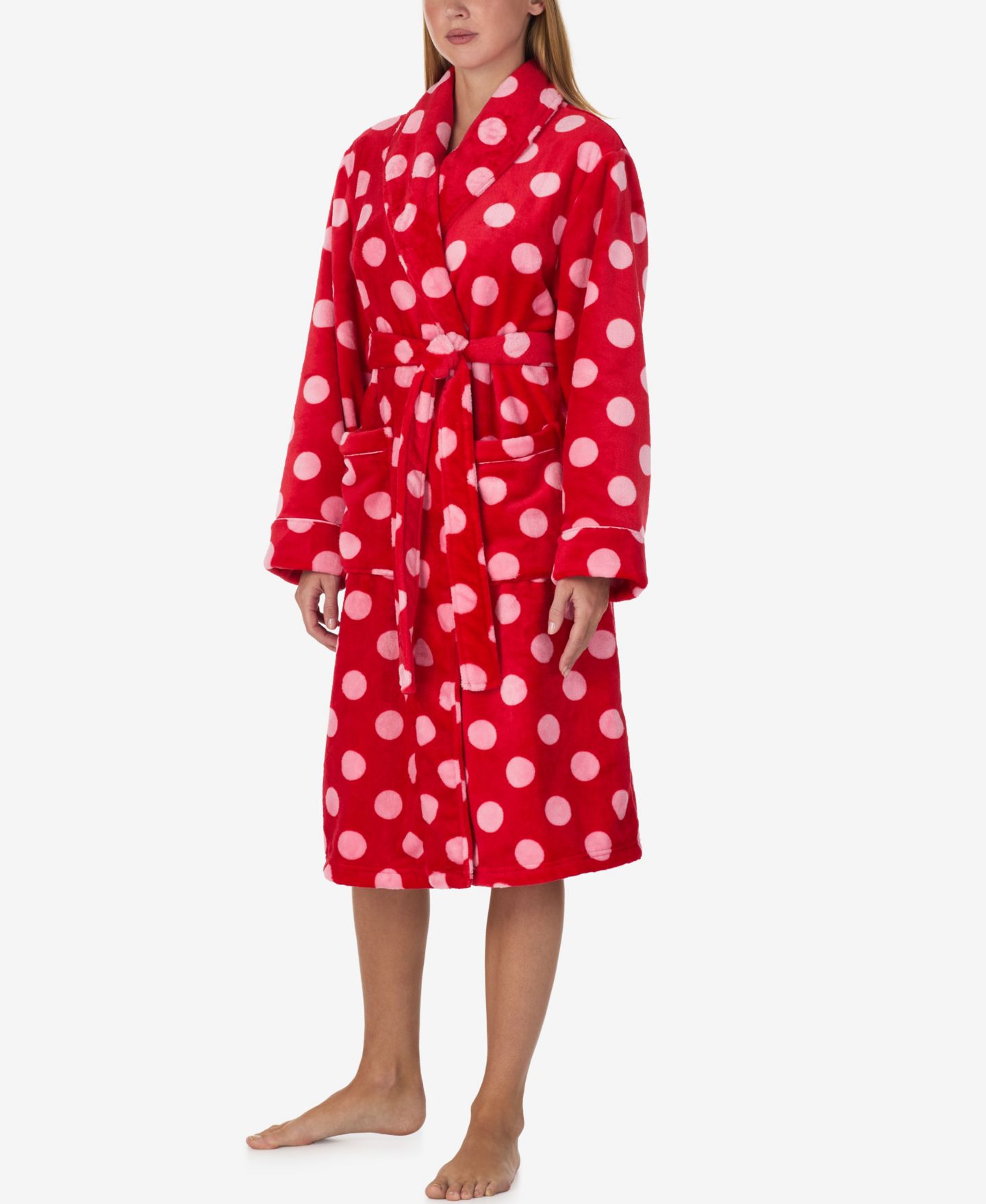 Халат Chenille, длинный рукав, с запахом — Kate Spade New York, цвет: Красный — фото 2