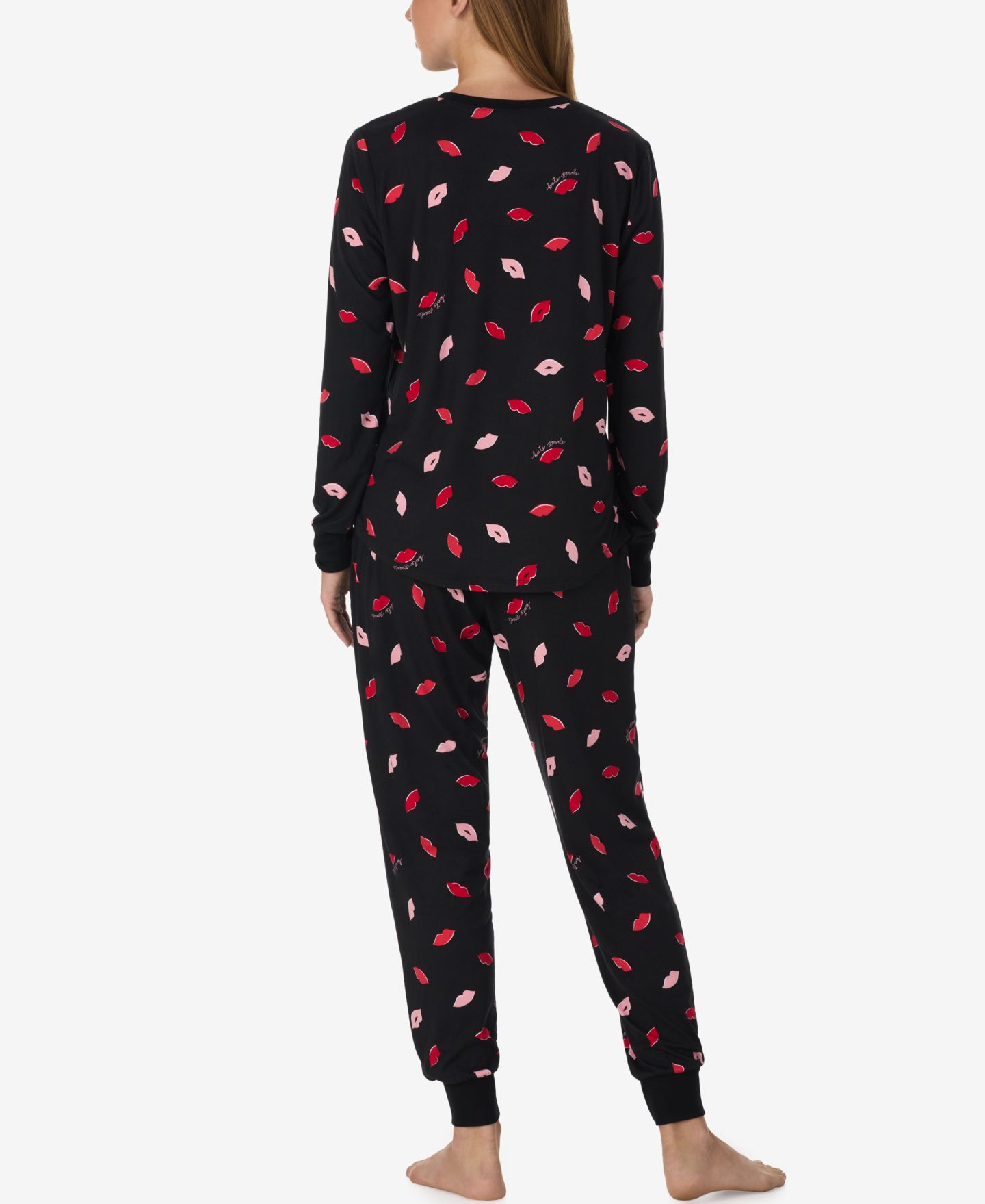 Пижамный комплект, длинный рукав, джерси — Kate Spade New York, цвет: Чёрный разноцветный с принтом — фото 4