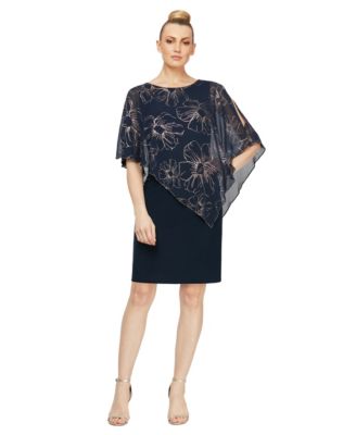 Petite Asymmetrical-Overlay Sheath Dress  