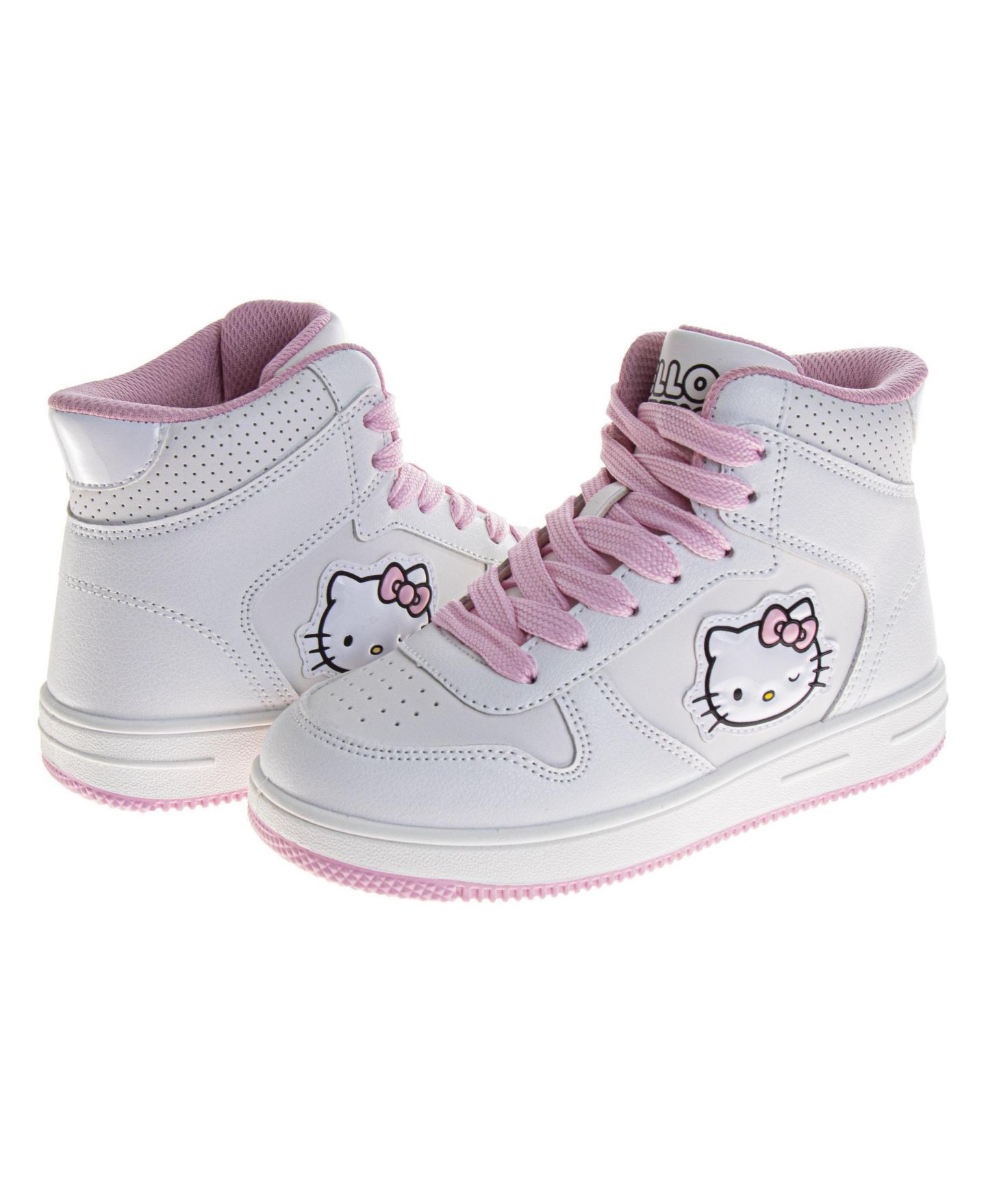 Детские высокие кроссовки Hello Kitty для девочек, цвет: Белый розовый — фото 15