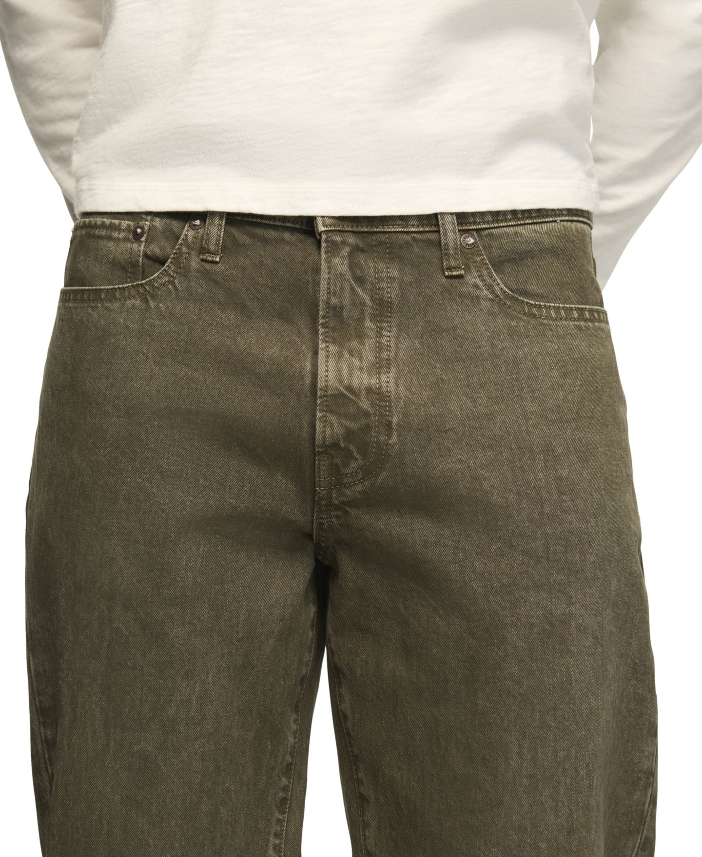 Мужские джинсы Lucky Brand 181 Relaxed-Fit Straight Mid-Rise, цвет: Шалфейный — фото 4