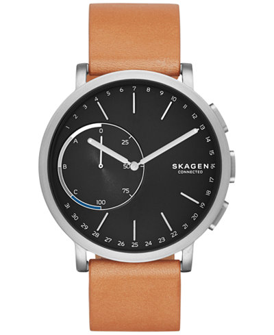 Skagen Unisex Hagen Tan Leather Strap Hybrid Smart Watch 42mm SKT1104