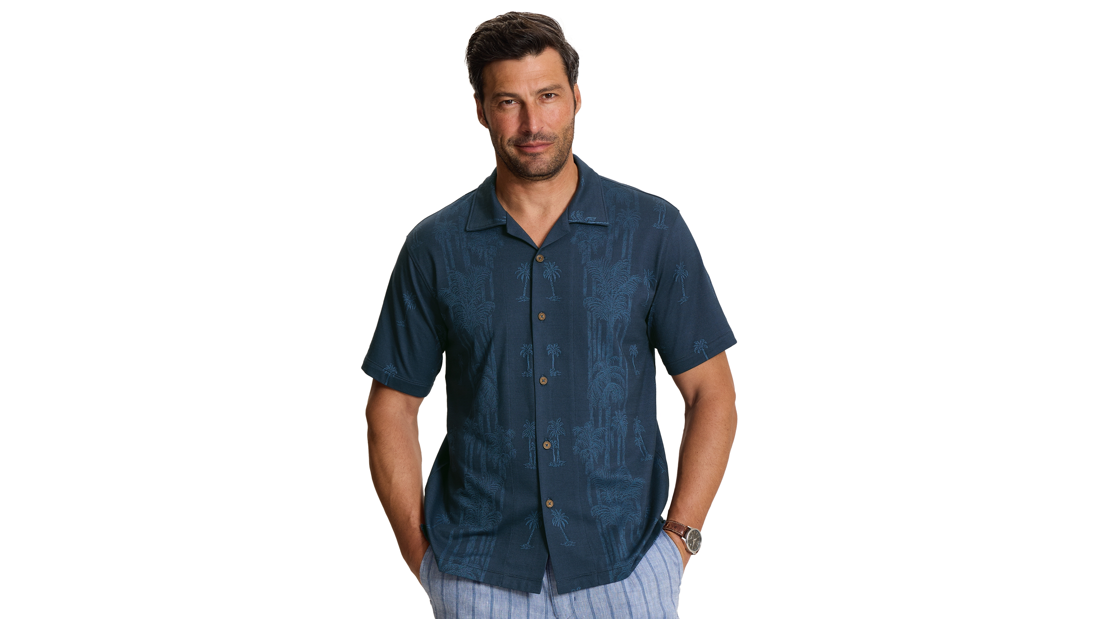 Tommy Bahama Men's Palm Fresco Grove Camp Stripe Polo Shirt