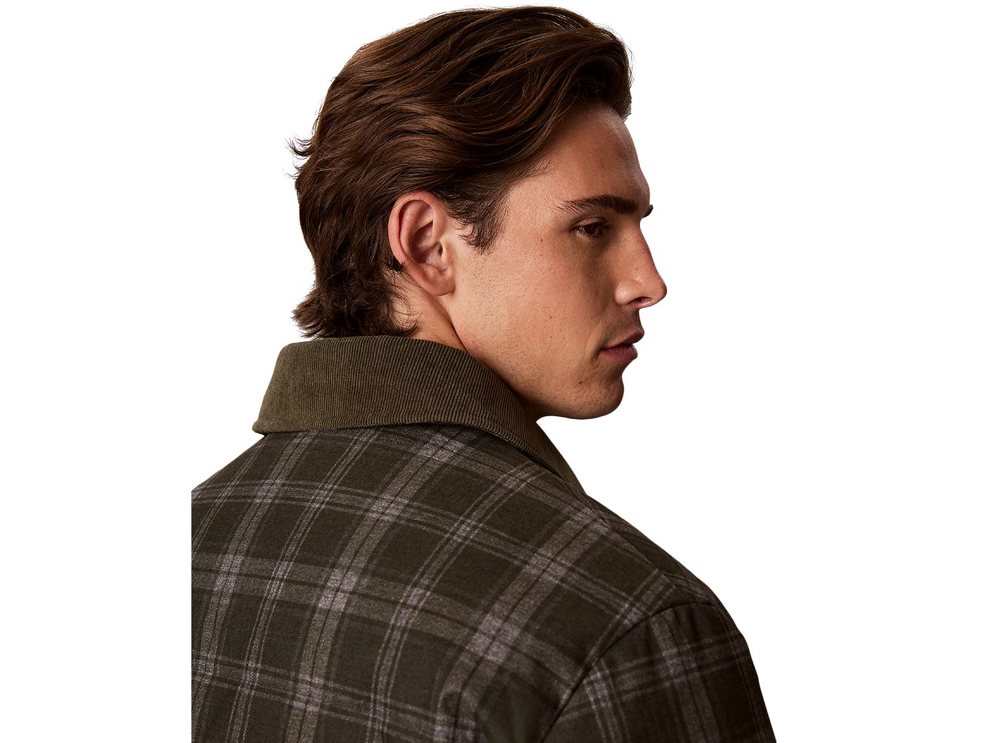 Мужская куртка Calvin Klein Printed-Plaid Down Puffer, цвет: Тёмный зелёный меланжевый — фото 3