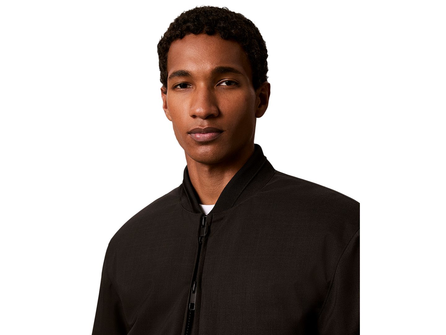 Мужская куртка Calvin Klein Classic-Fit Twill Bomber, цвет: Чёрный — фото 5