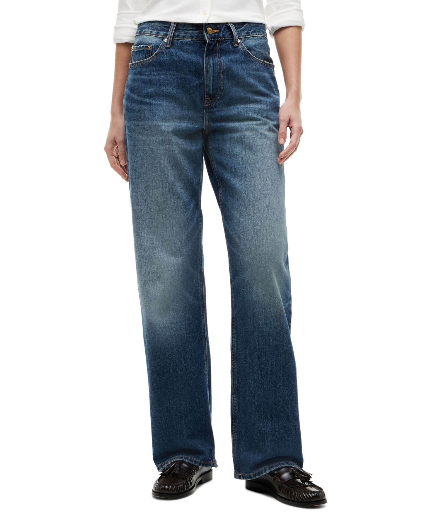Женские джинсы Tommy Hilfiger Relaxed-Fit Straight-Leg, цвет: Cam Mid — фото 3