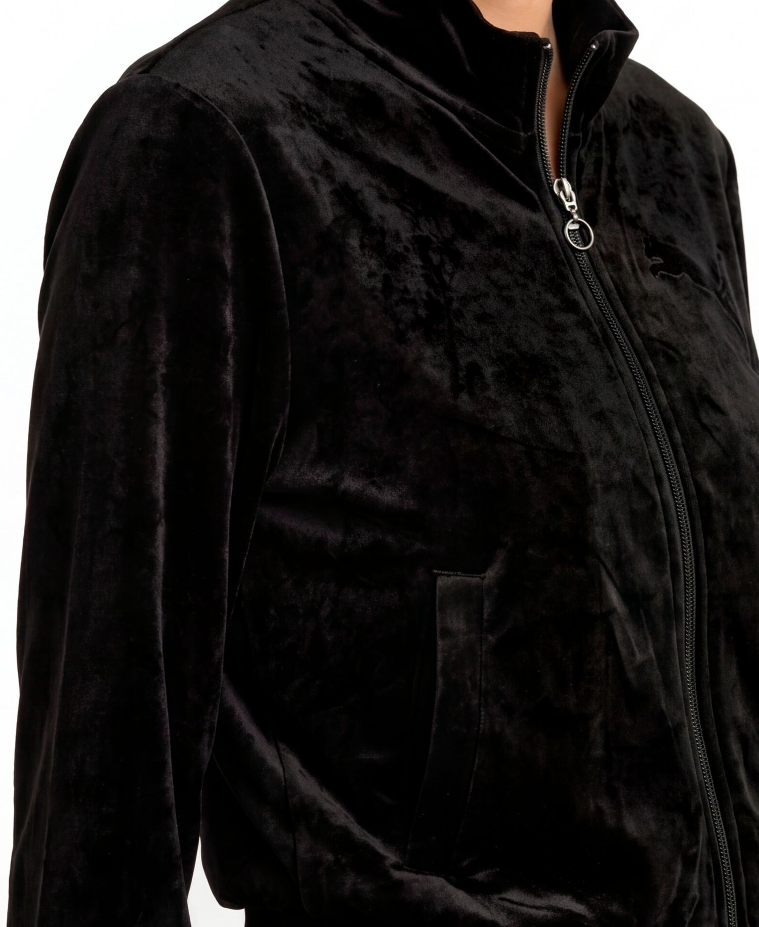 Women's Ess Elevated Full-Zip Velour Stand Collar Jacket