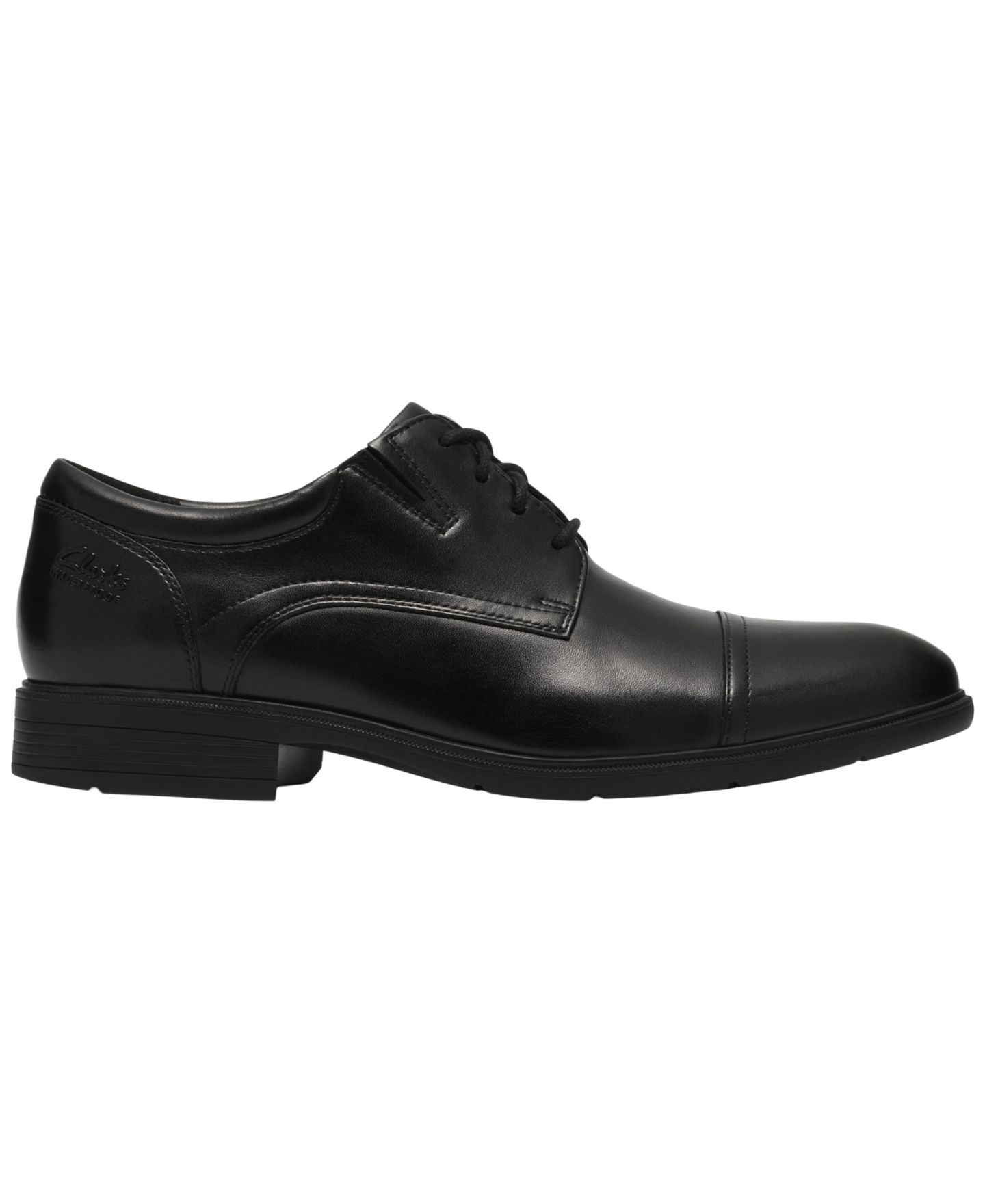 Мужская кепка Clarks Steadwell Waterproof Toe Oxfords, цвет: Чёрный кожаный — фото 2