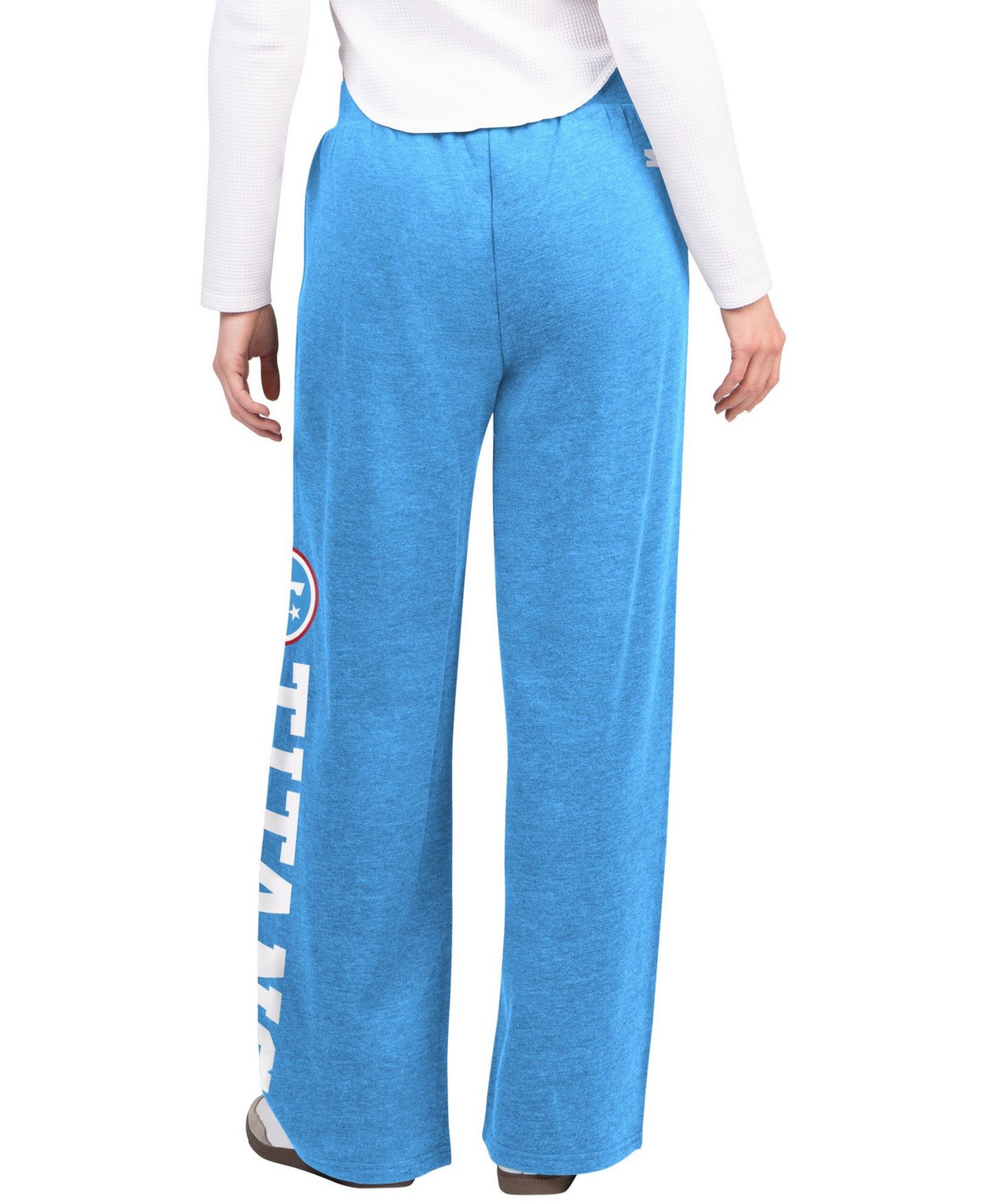Женские брюки Starter Light Blue Tennessee Titans Field Wide Leg Sweatpants — фото 2