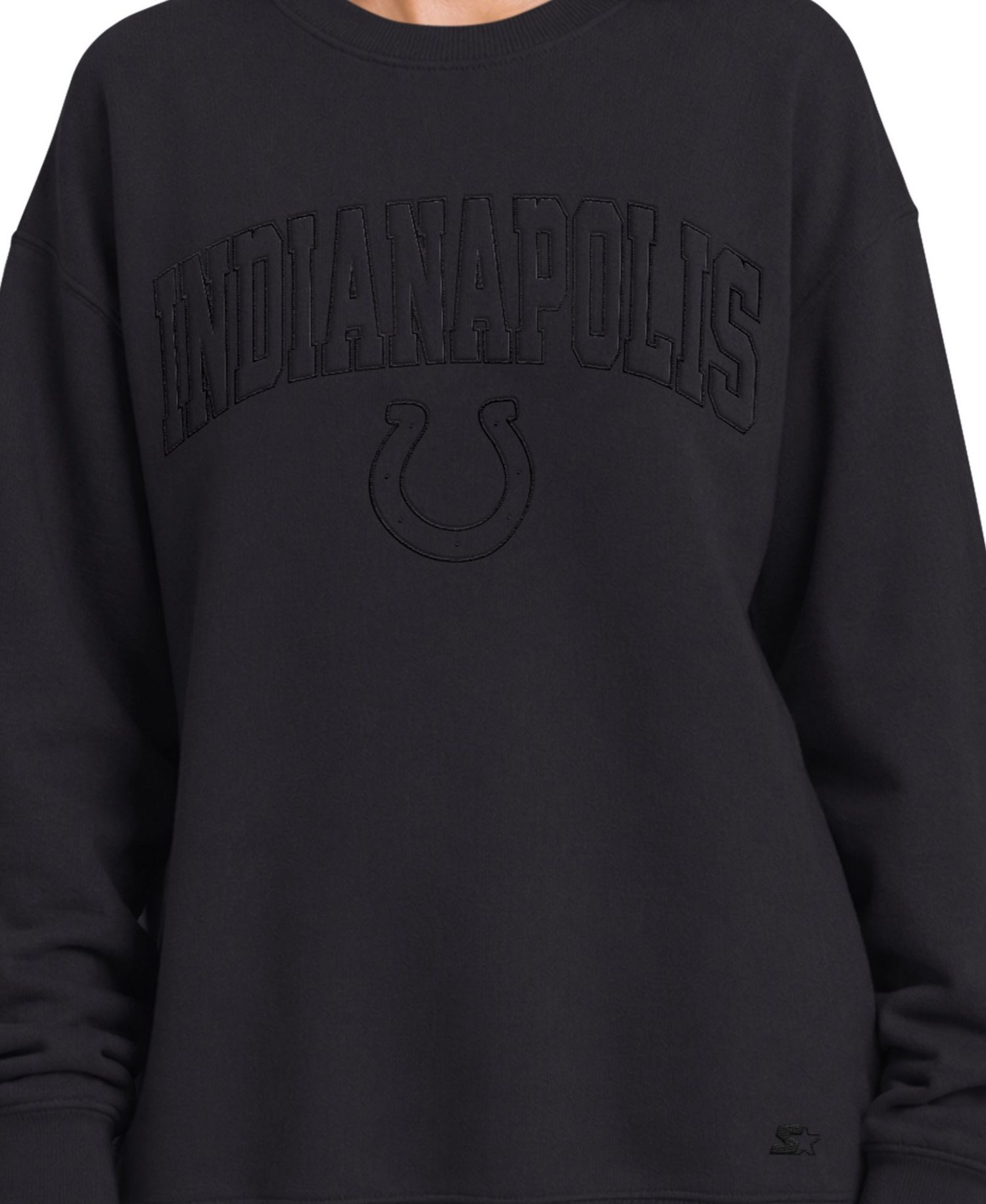 Women's Black Indianapolis Colts Athleisure Oversized Fleece Sweatshirt