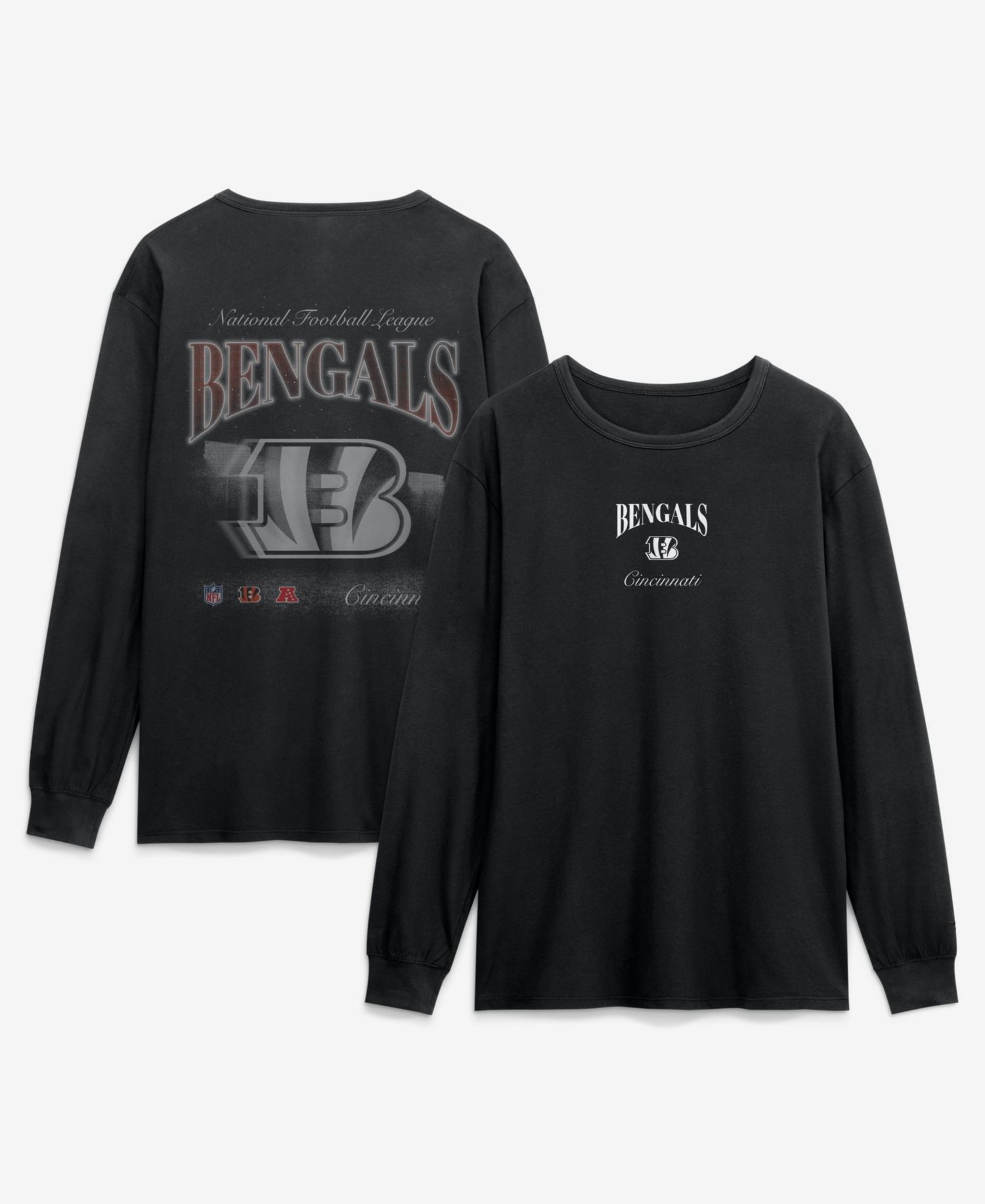 Men's Black Cincinnati Bengals Midnight Falls Long Sleeve T-Shirt