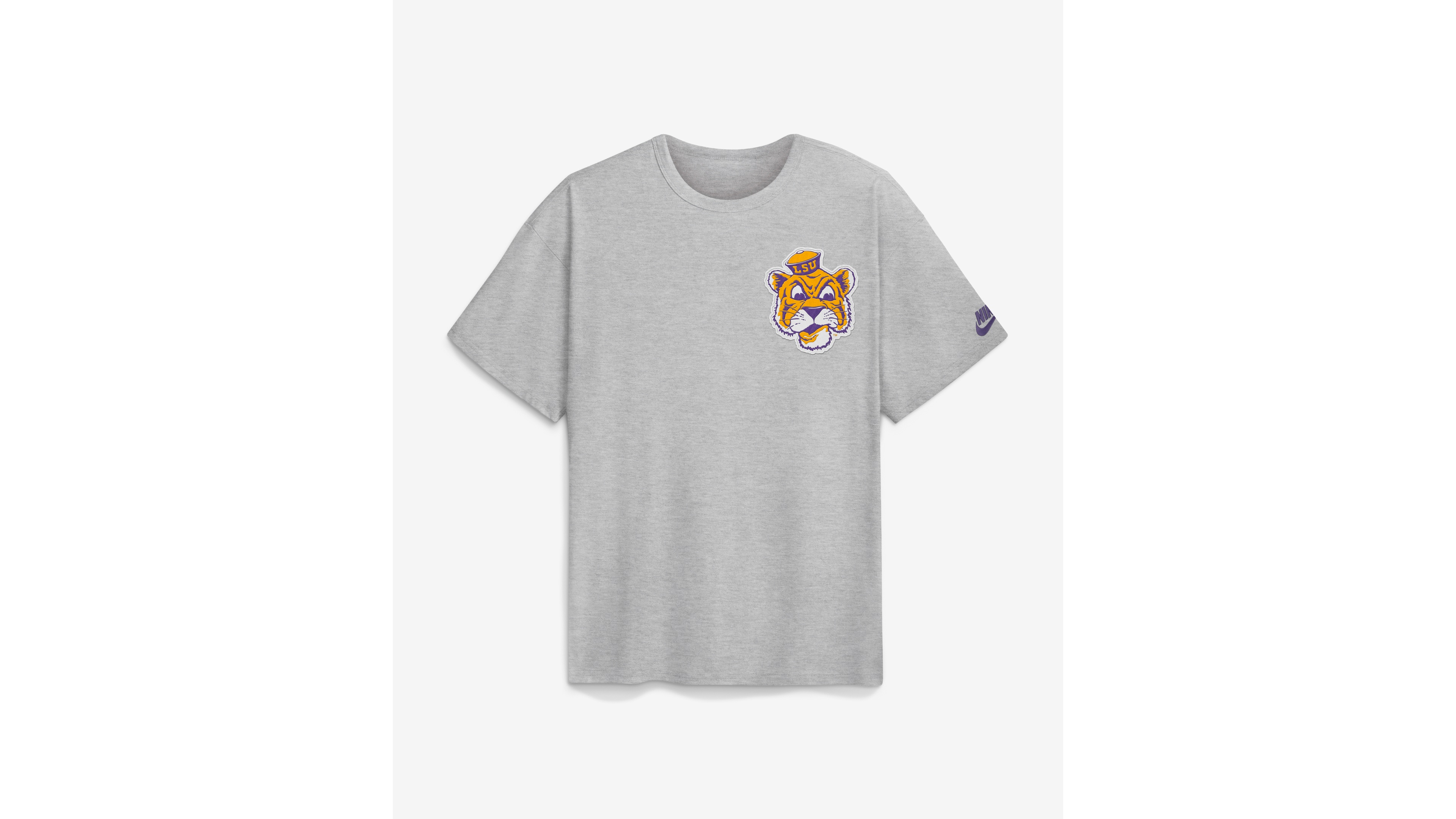 Nike Men's Heather Gray Lsu Tigers Legacy Logo Max90 T-Shirt