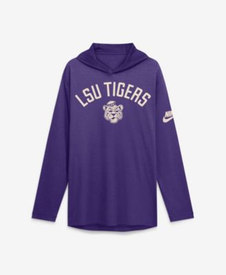 Men's Purple LSU Tigers Legacy Arch Tri-Blend Long Sleeve Hooded T-Shirt