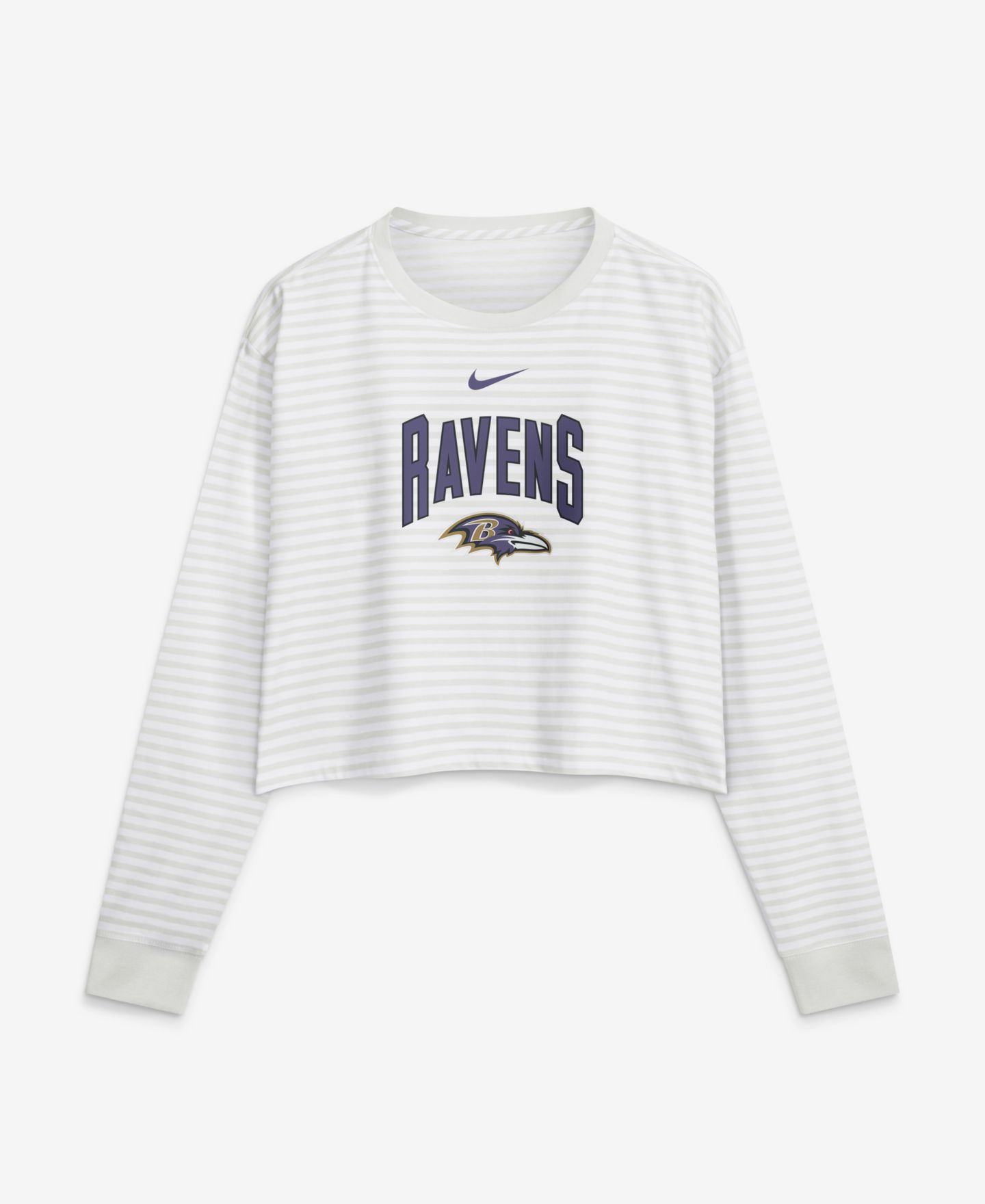 Женский топ Nike White Baltimore Ravens Loose Fit Crop — фото 1