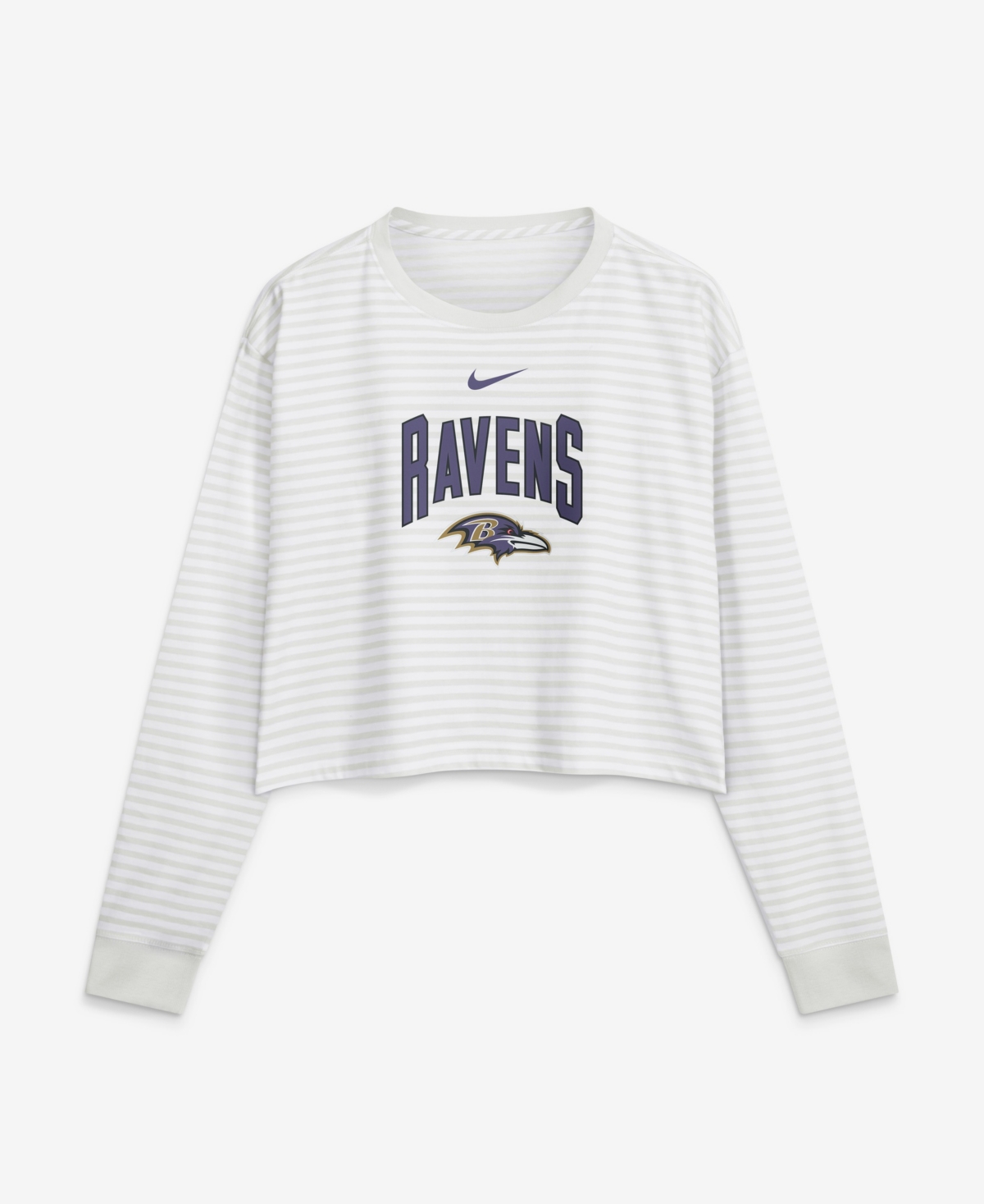 Nike Women's White Baltimore Ravens Loose Fit Crop Top