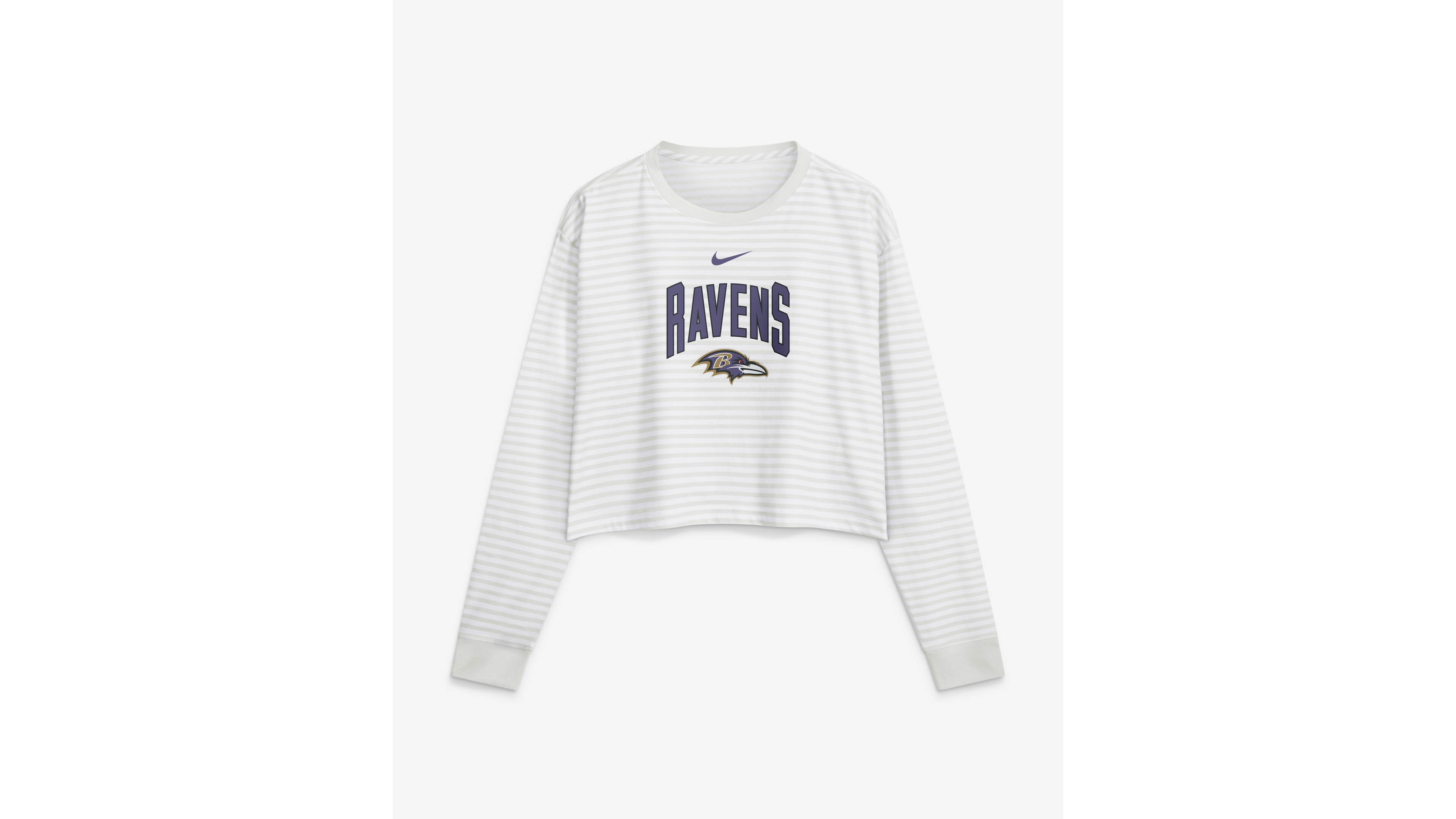 Nike Women's White Baltimore Ravens Loose Fit Crop Top