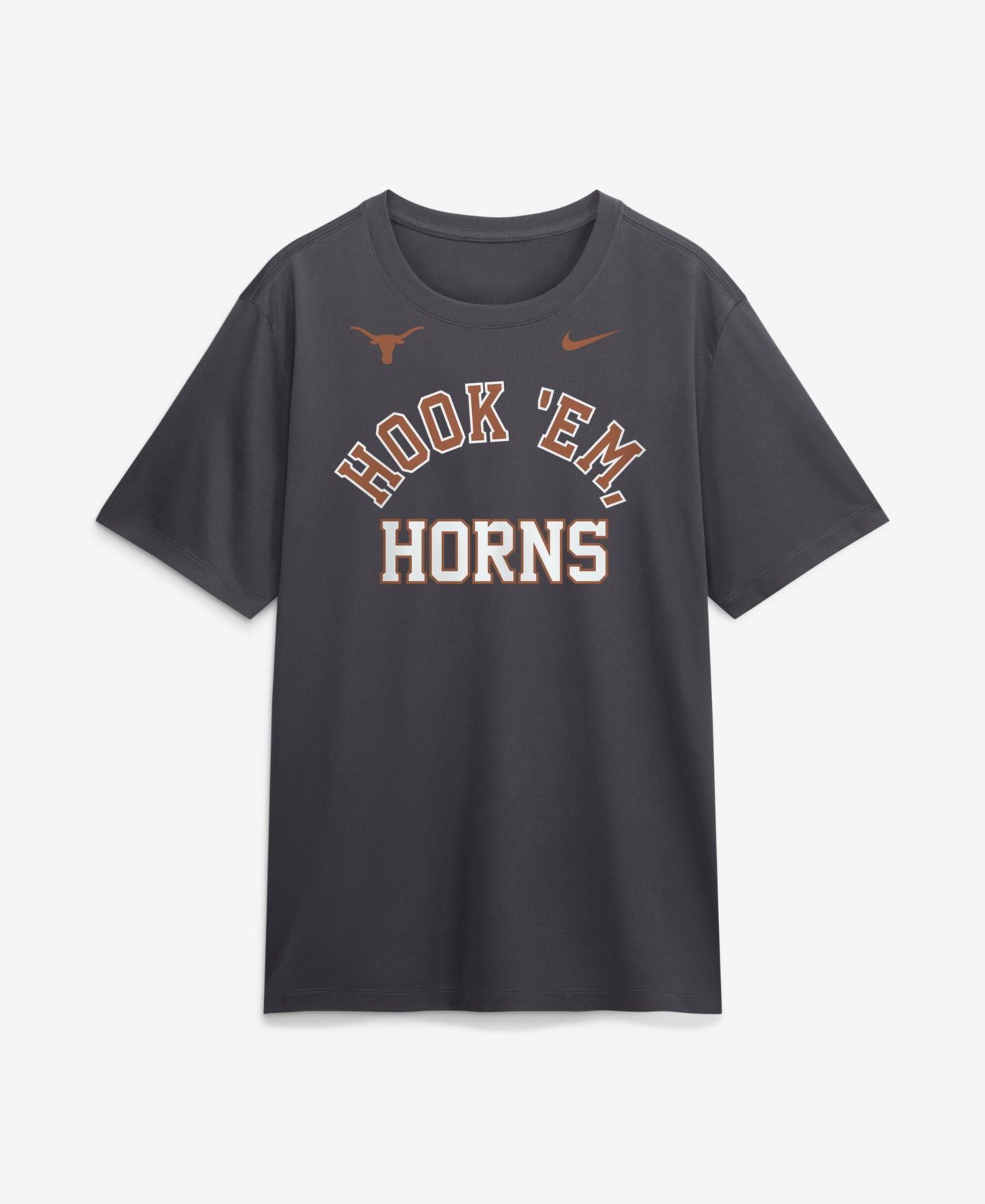 Мужская футболка Nike Anthracite Texas Longhorns Primetime Arch Mantra Legend Dri-FIT — фото 1