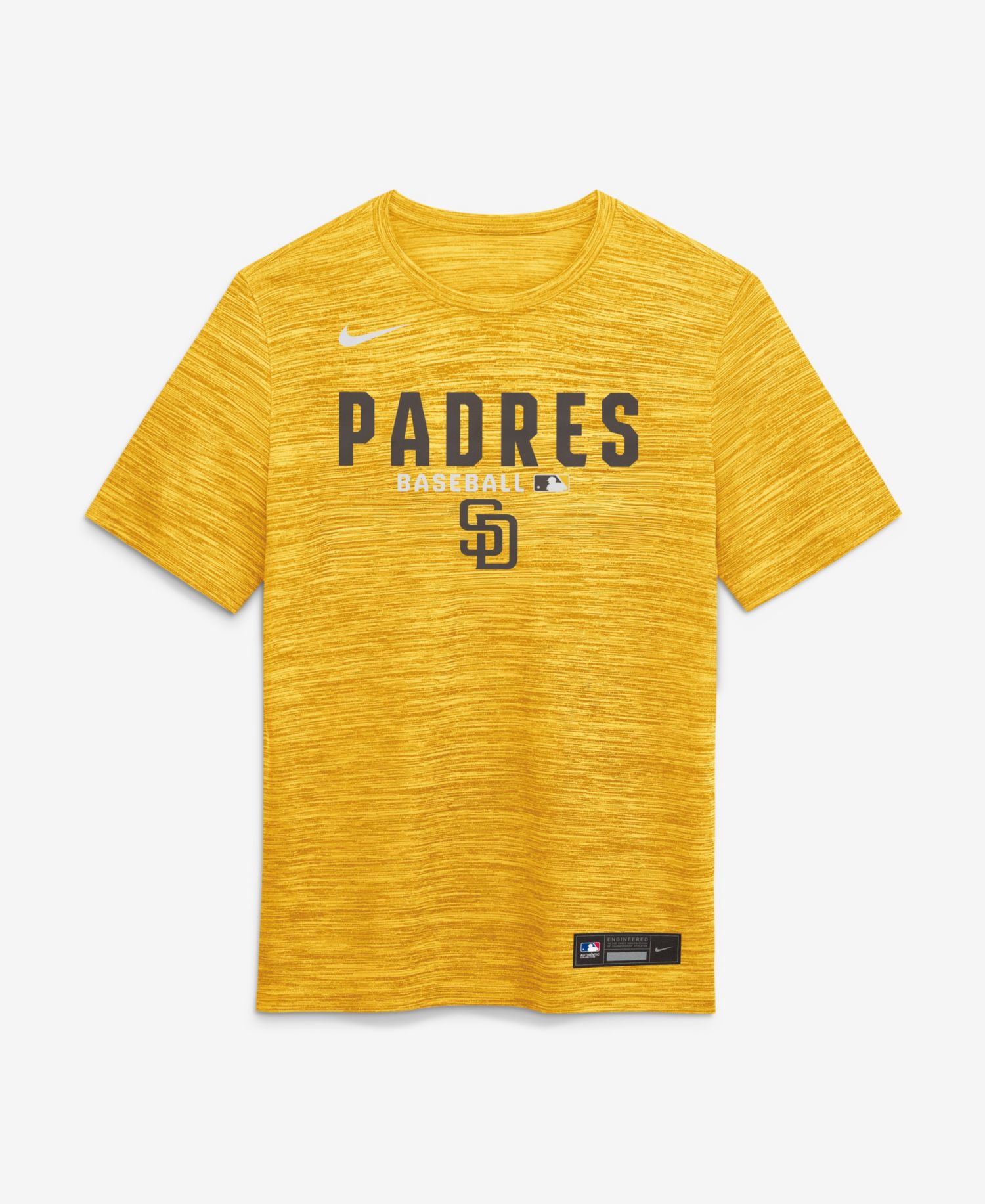 Men's Gold San Diego Padres Authentic Collection Velocity Dri-FIT T-Shirt