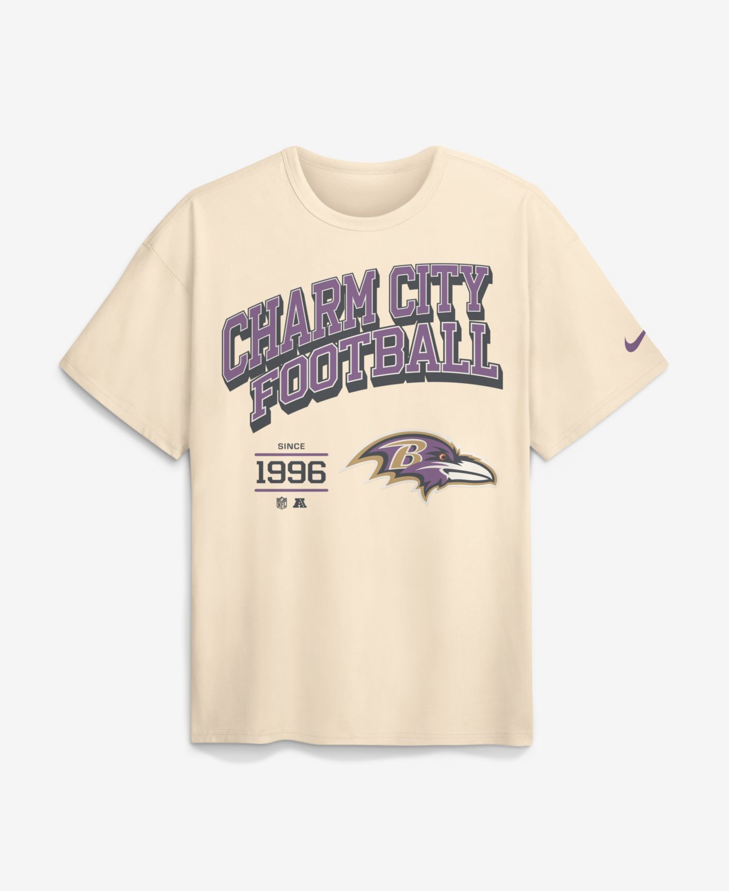 Men's Natural Baltimore Ravens Vintage Mod Blown Away Max90 T-Shirt