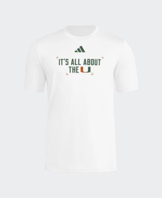 Men's  White Miami Hurricanes Locker Slogan Football Pre-Game T-Shirt