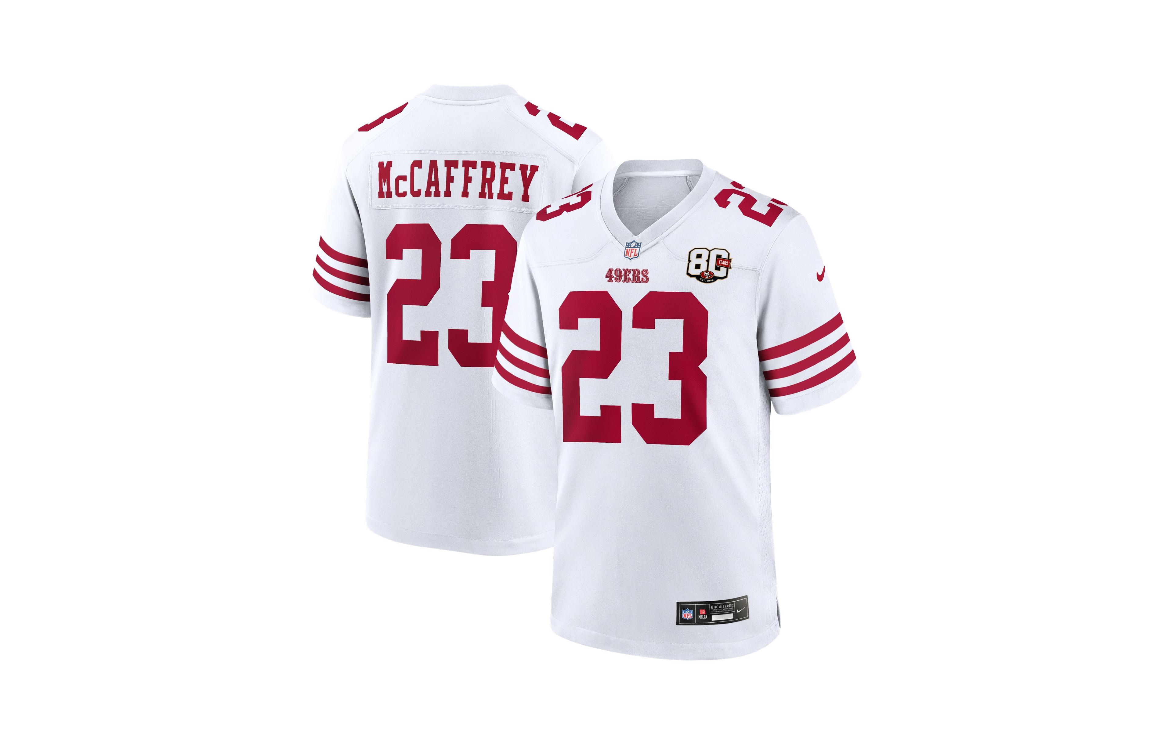 Nike Men's Christian McCaffrey White San Francisco 49ers 80th Anniversary Game Jersey