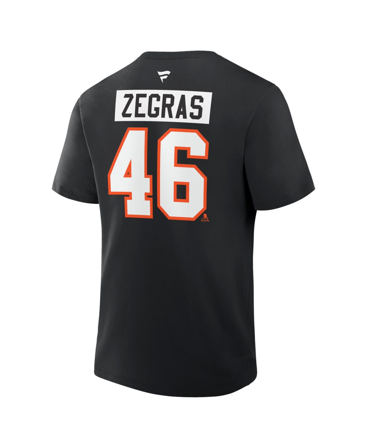 Men's Trevor Zegras Black Philadelphia Flyers Authentic Stack Name Number T-Shirt