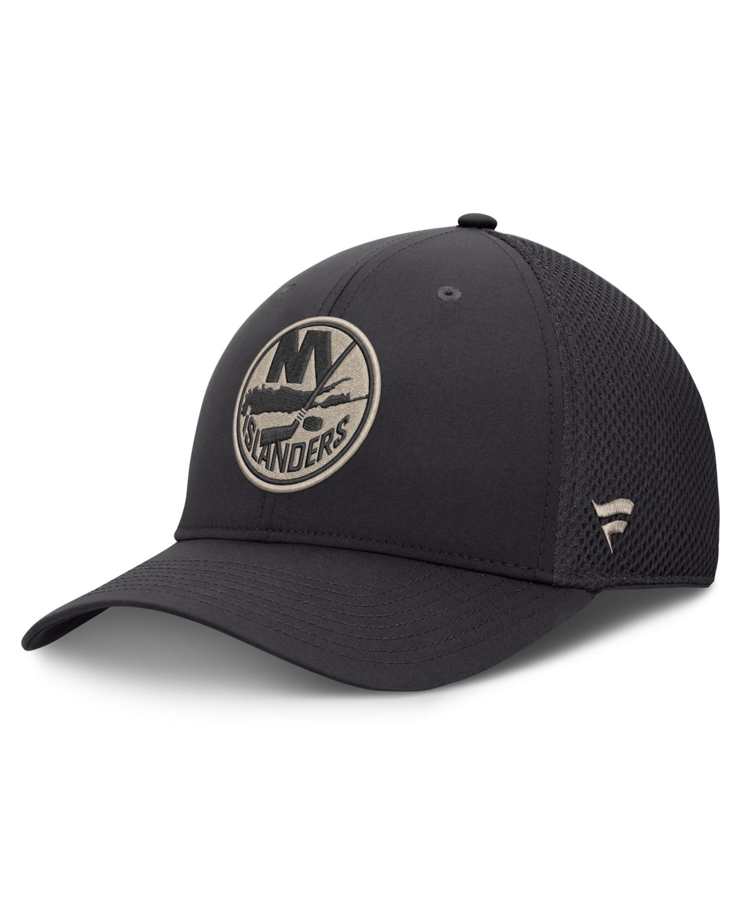 Men's Charcoal New York Islanders Road Meshback Stretch Hat