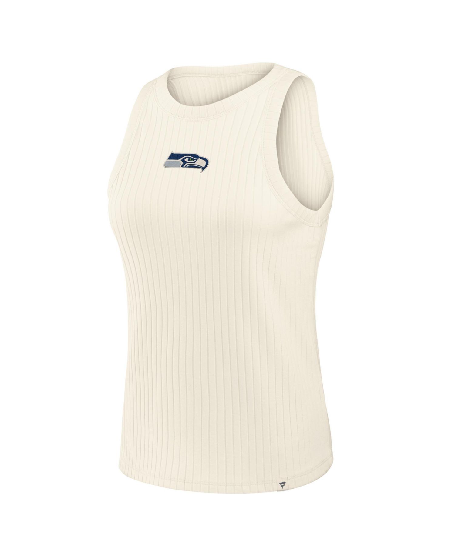 Women's Cream Seattle Seahawks Star Play Tri-Blend Ribbed Tank Top