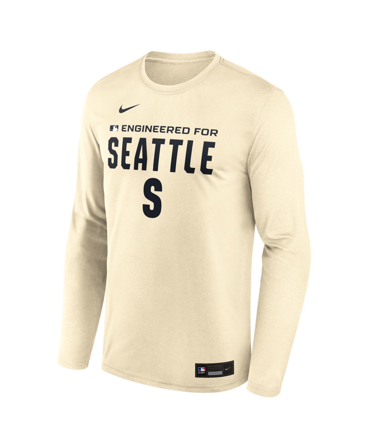Men's Cream Seattle Mariners Authentic Collection Legend Dri-FIT Long Sleeve T-Shirt
