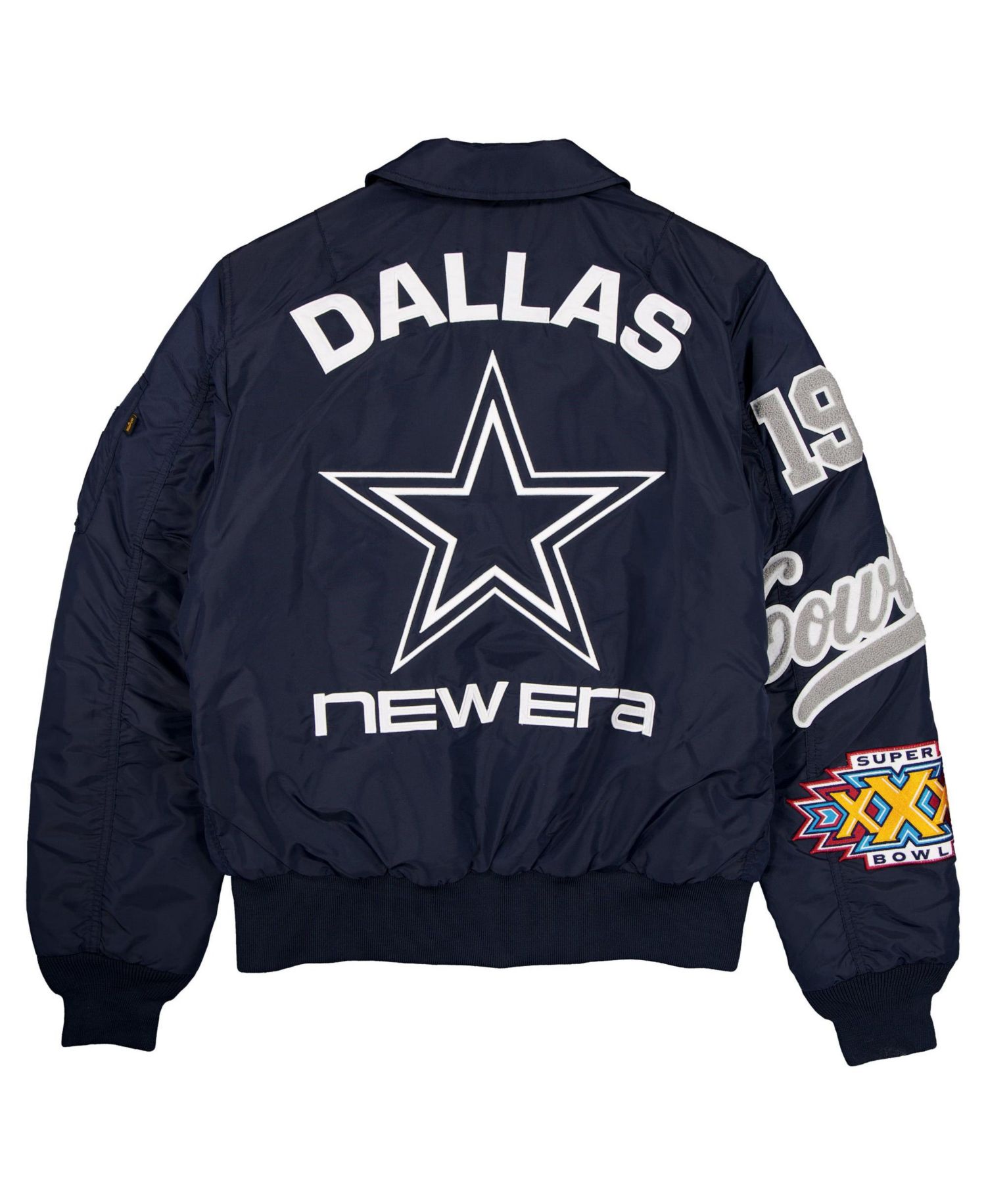 Men's Navy Dallas Cowboys MA-1 Full-Zip Bomber Jacket