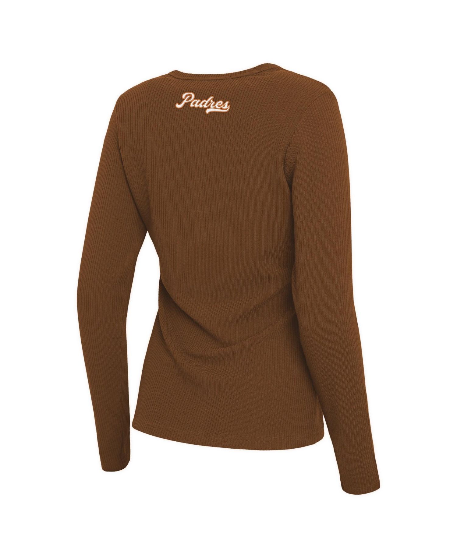 Women's Brown San Diego Padres Rib Button-Up Sweater