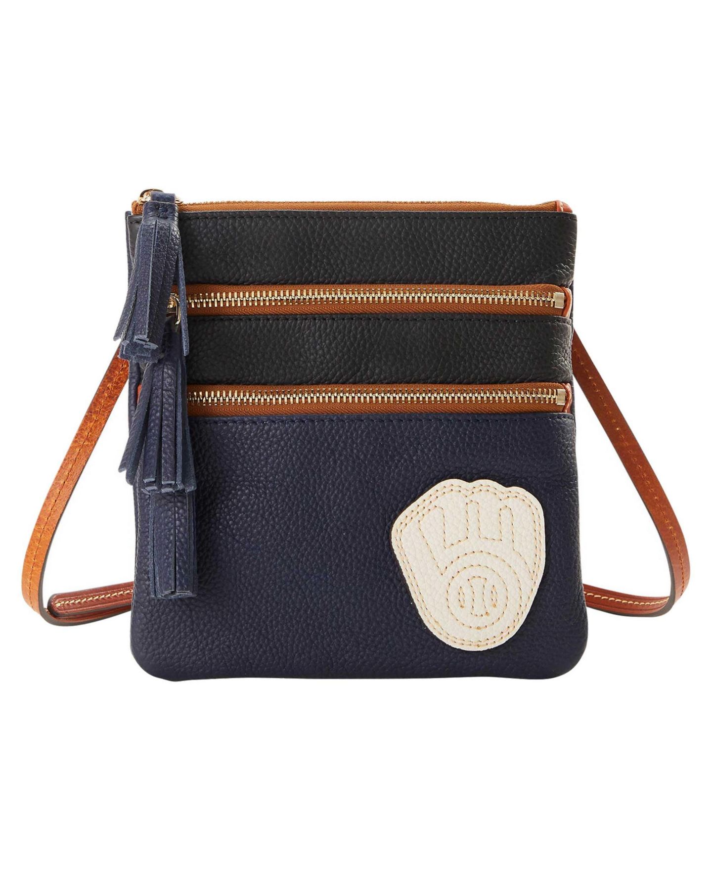 Женская сумка Dooney & Bourke Milwaukee Brewers Infield Triple Zip Crossbody Purse — фото 3