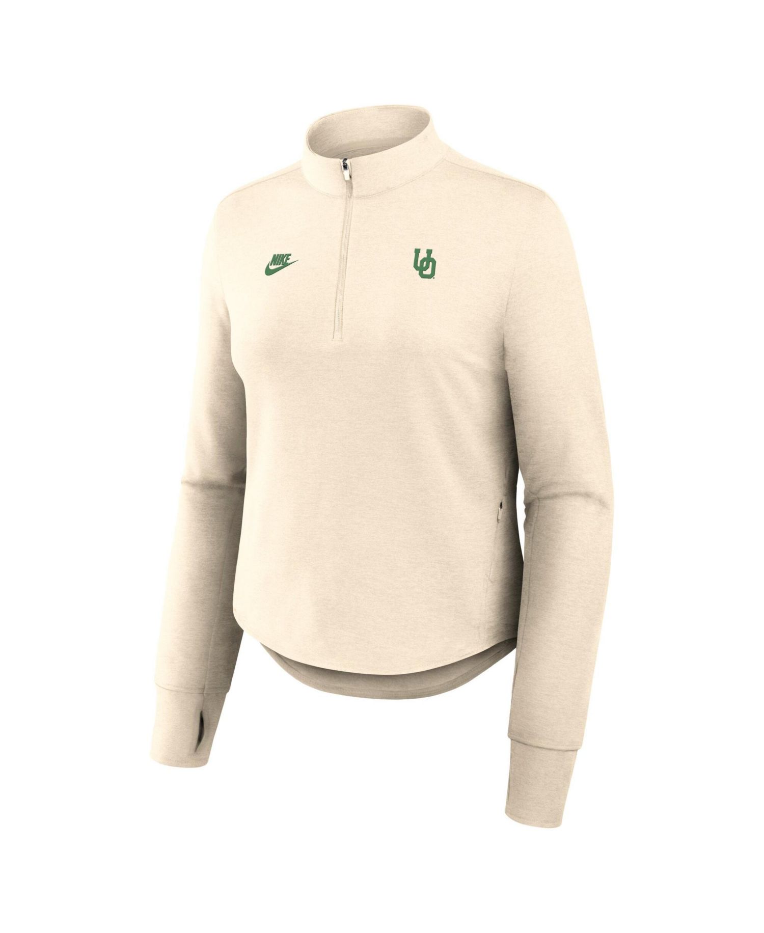Women's Natural Oregon Ducks Legacy Swift Dri-FIT Half-Zip Pullover Sweatshirts