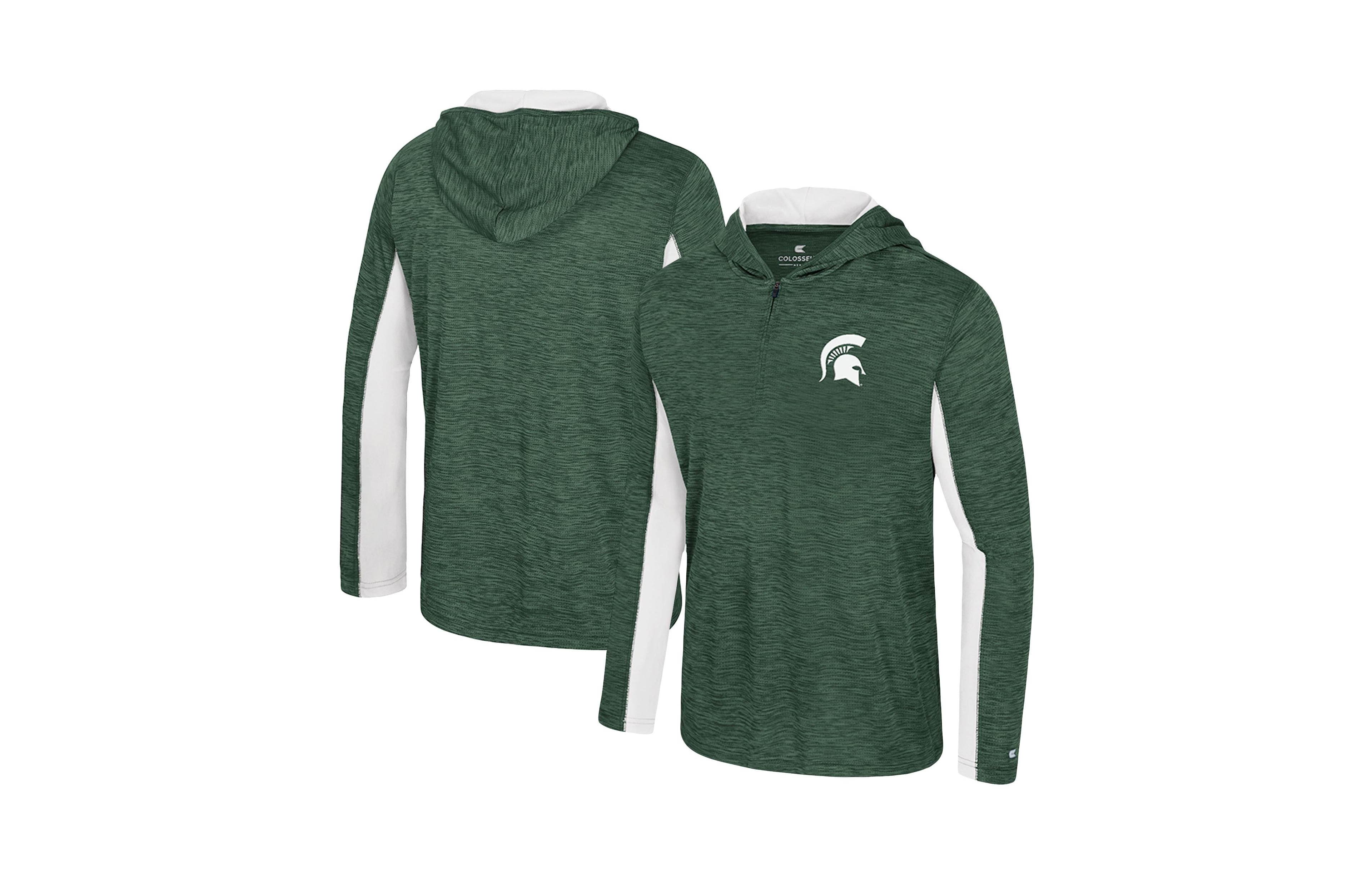 Colosseum Men's Green Michigan State Spartans Always Sunny Quarter-Zip Hoodie