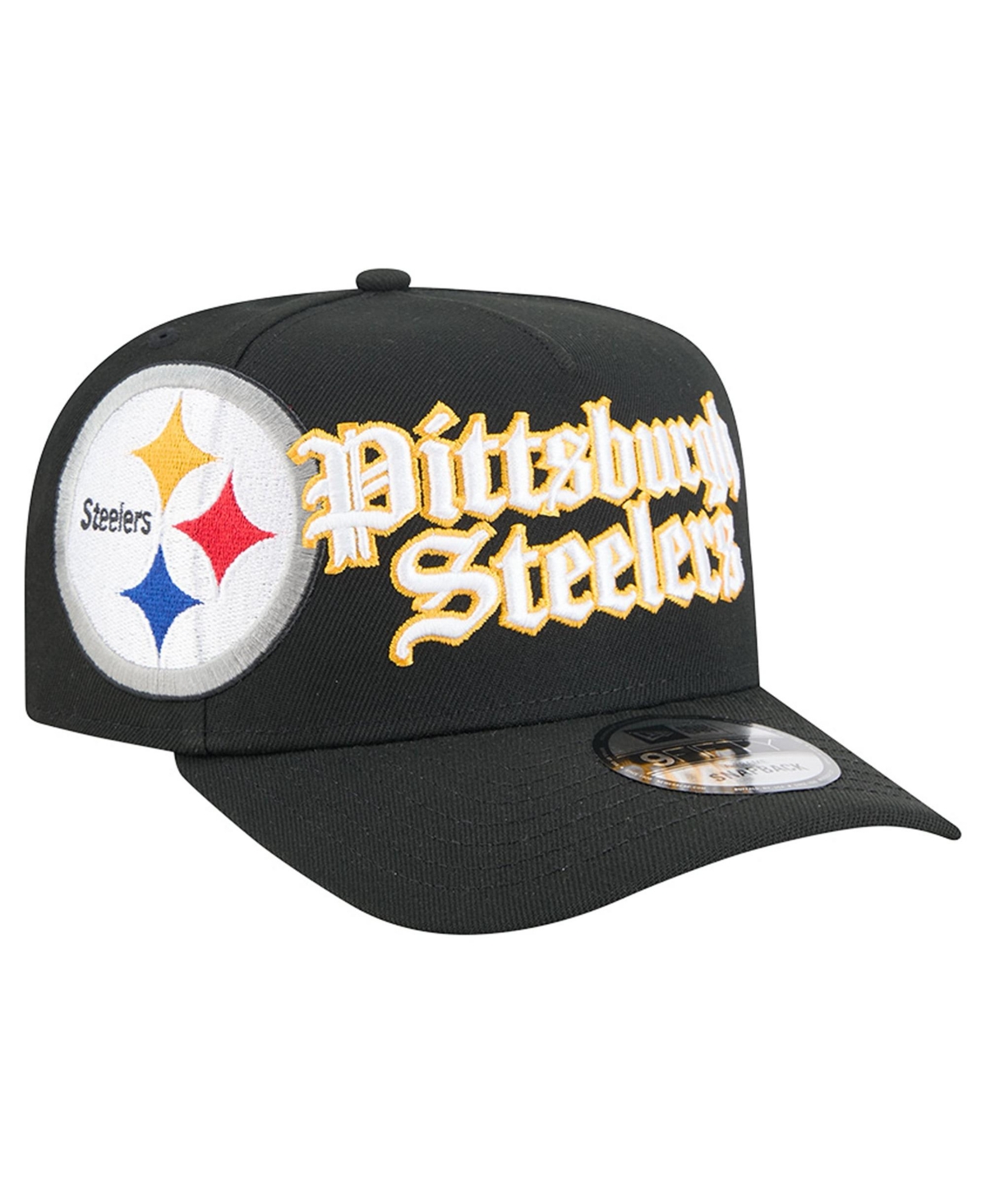 New Era Men's Black Pittsburgh Steelers Proud A-Frame 9FIFTY Snapback Hat