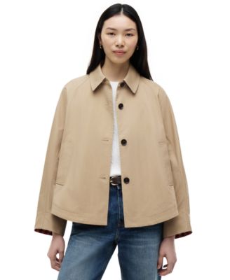 Women's Cotton Collared Long-Sleeve Jacket